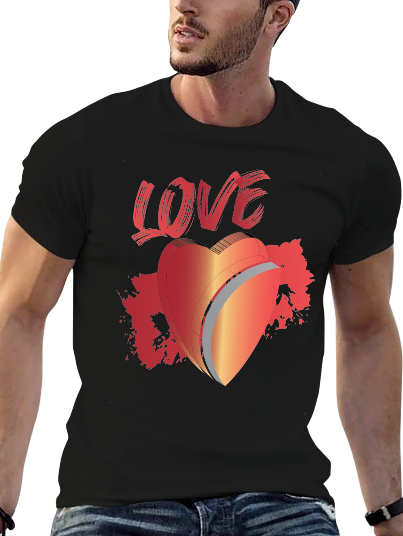 LOVE Graphic T-Shirt Heart Valentines Day Tee