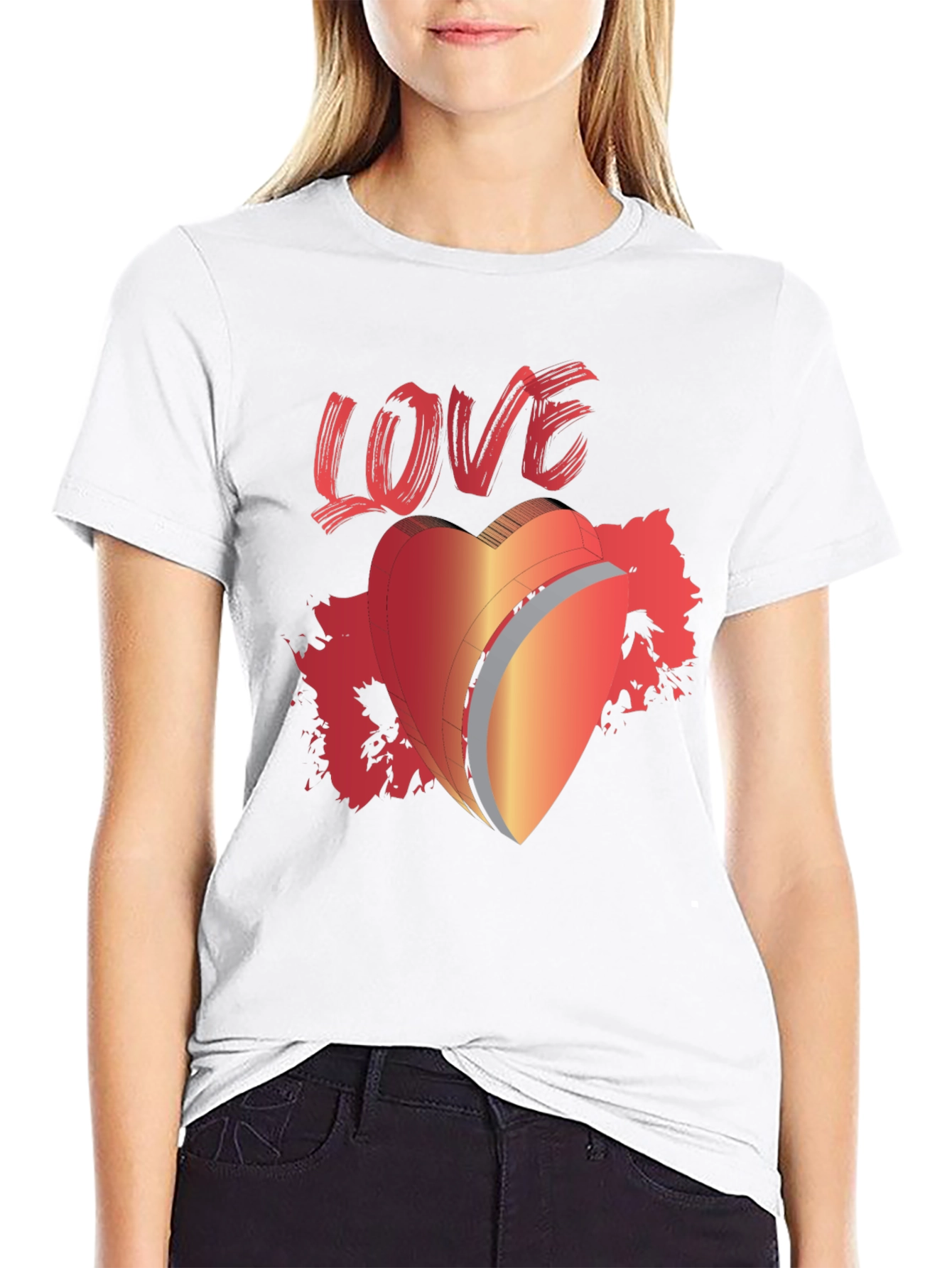 LOVE Graphic T-Shirt Heart Valentines Day Tee