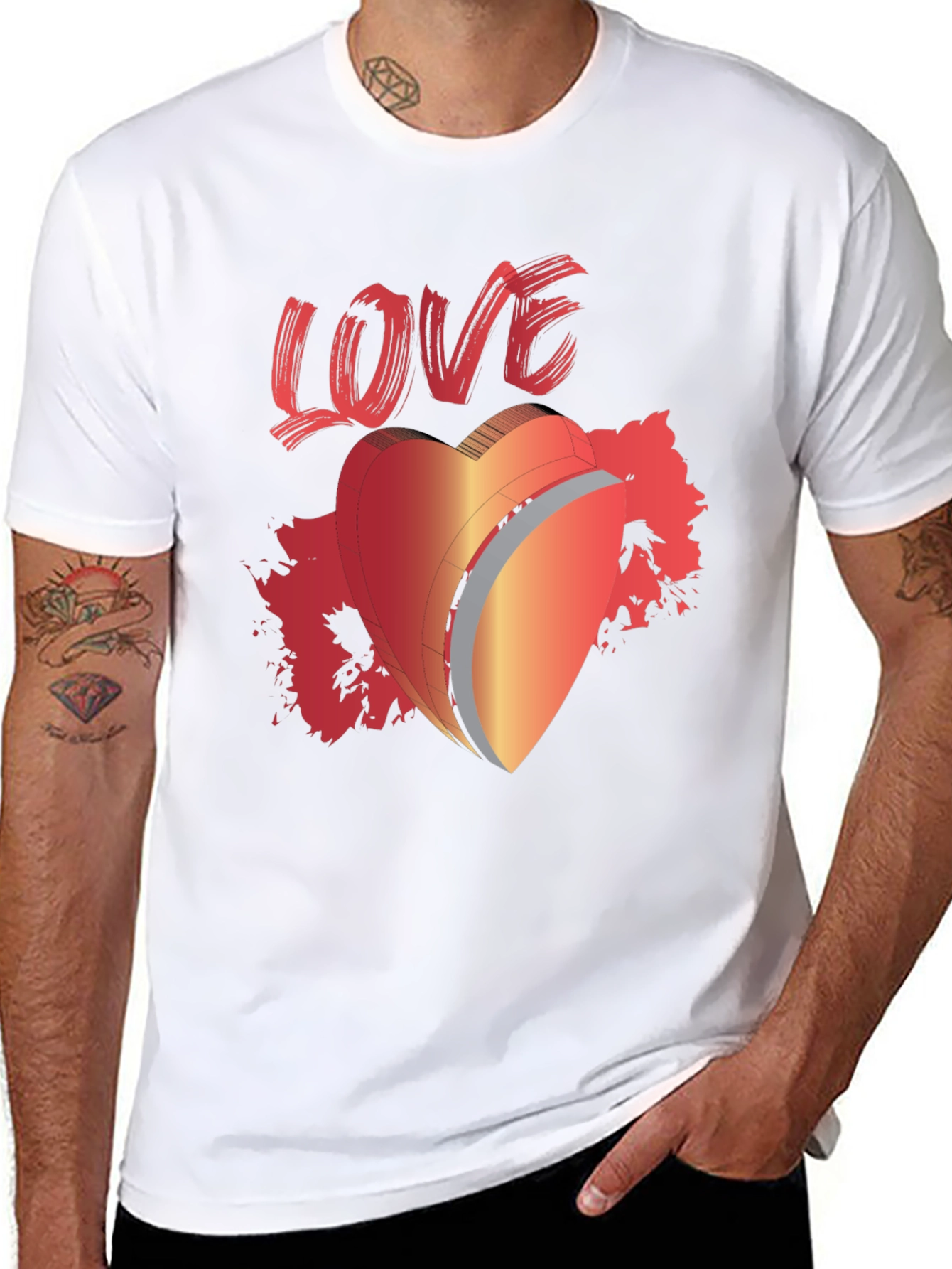 LOVE Graphic T-Shirt Heart Valentines Day Tee