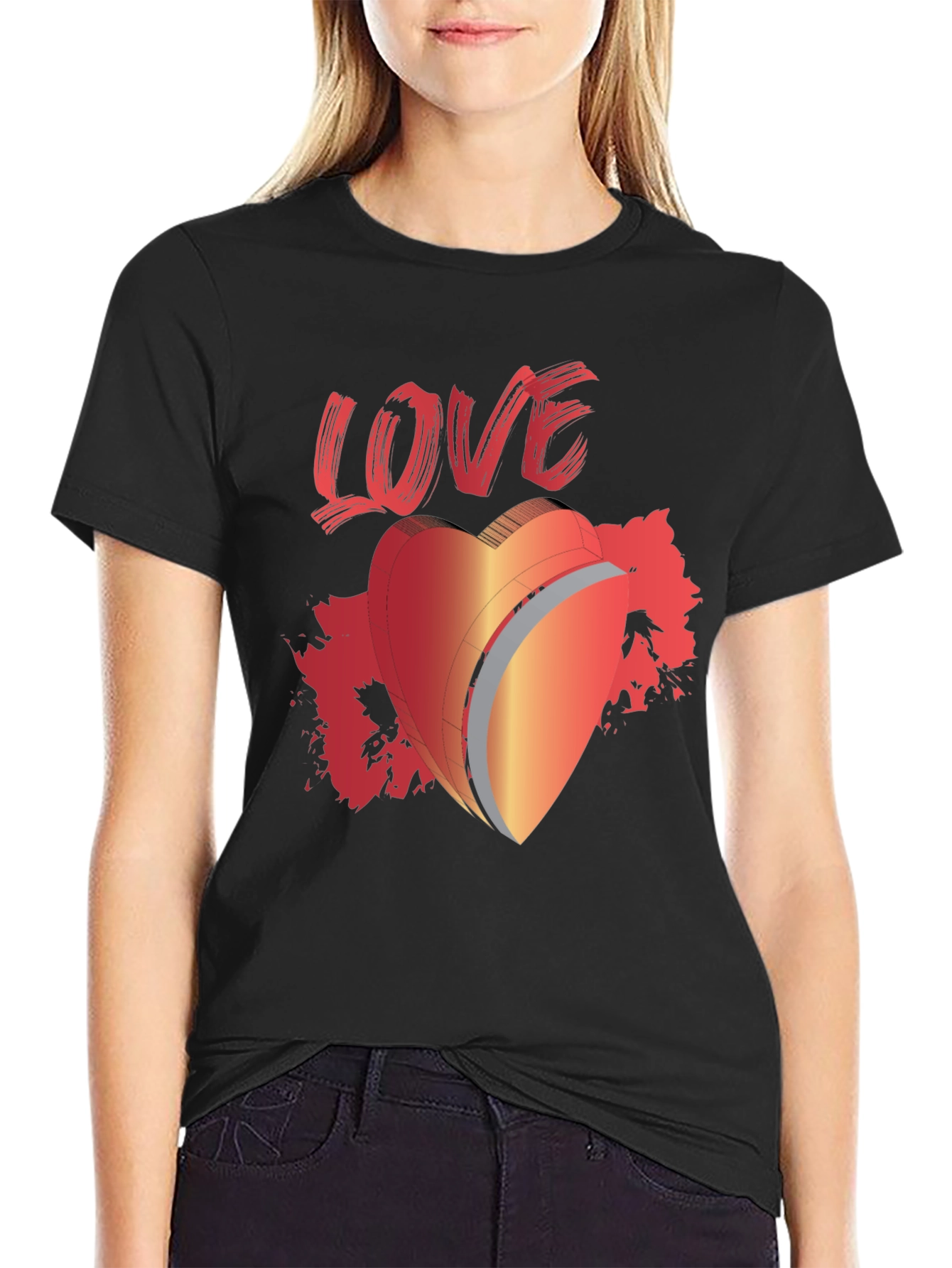 LOVE Graphic T-Shirt Heart Valentines Day Tee