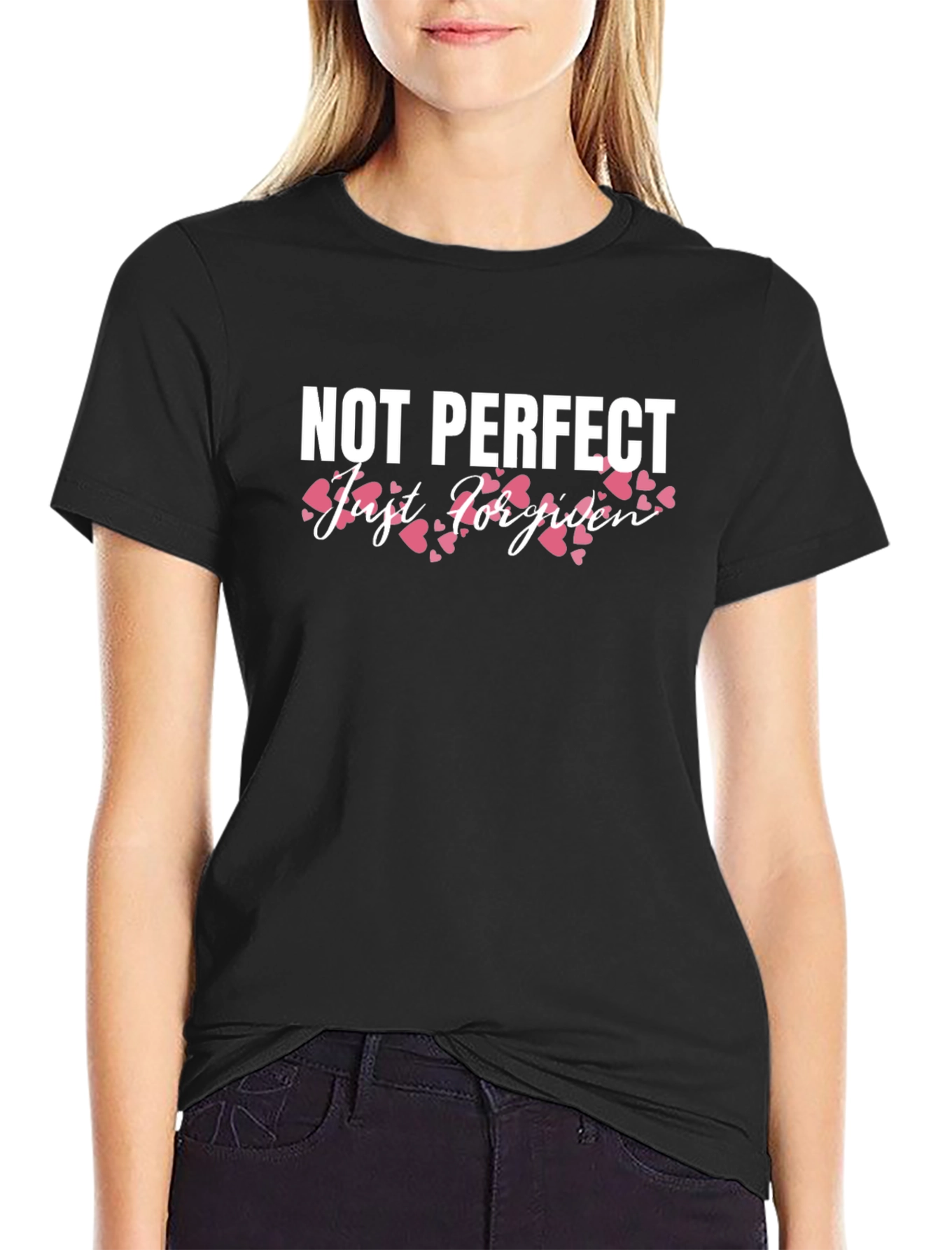 Not Perfect Just Forgiven Black T-Shirt