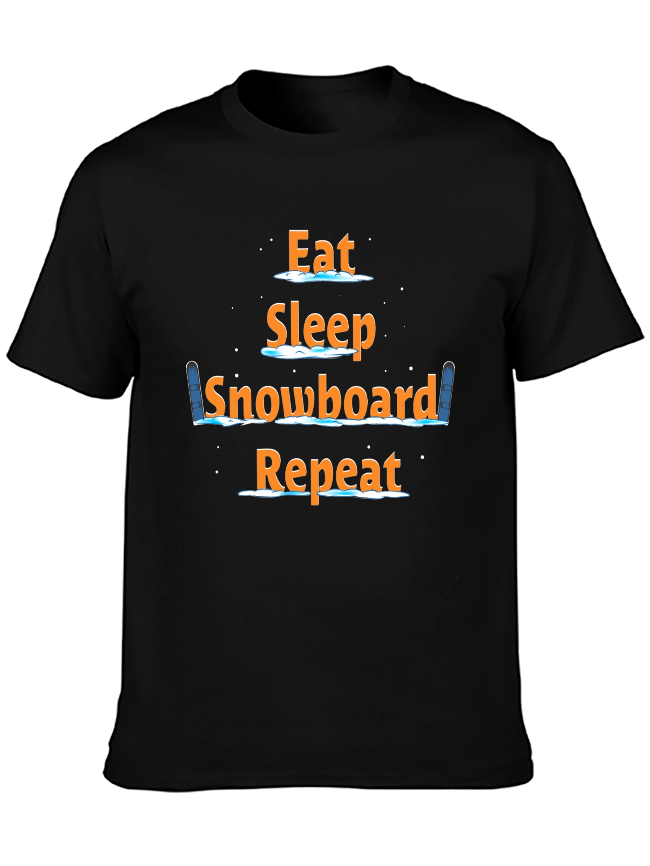 Eat Sleep Snowboard Repeat Black T-Shirt