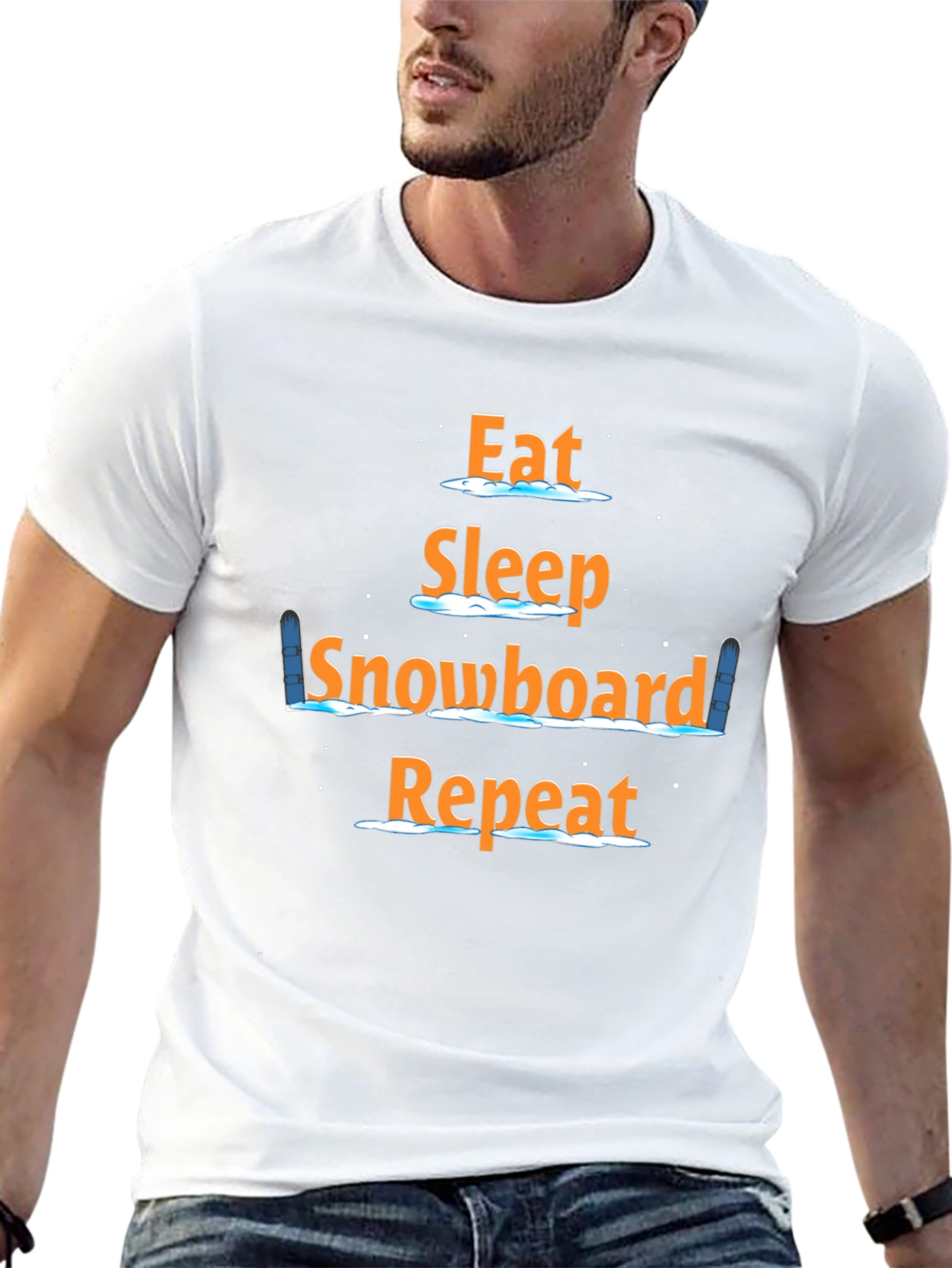Eat Sleep Snowboard Repeat Black T-Shirt
