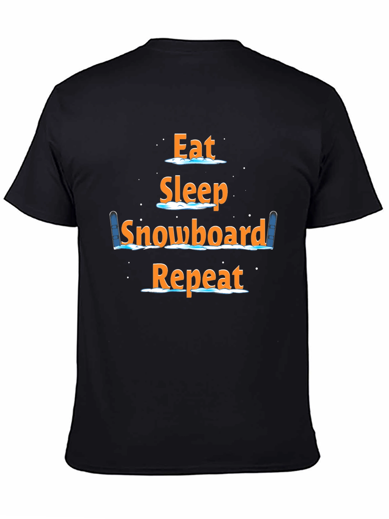 Eat Sleep Snowboard Repeat Black T-Shirt
