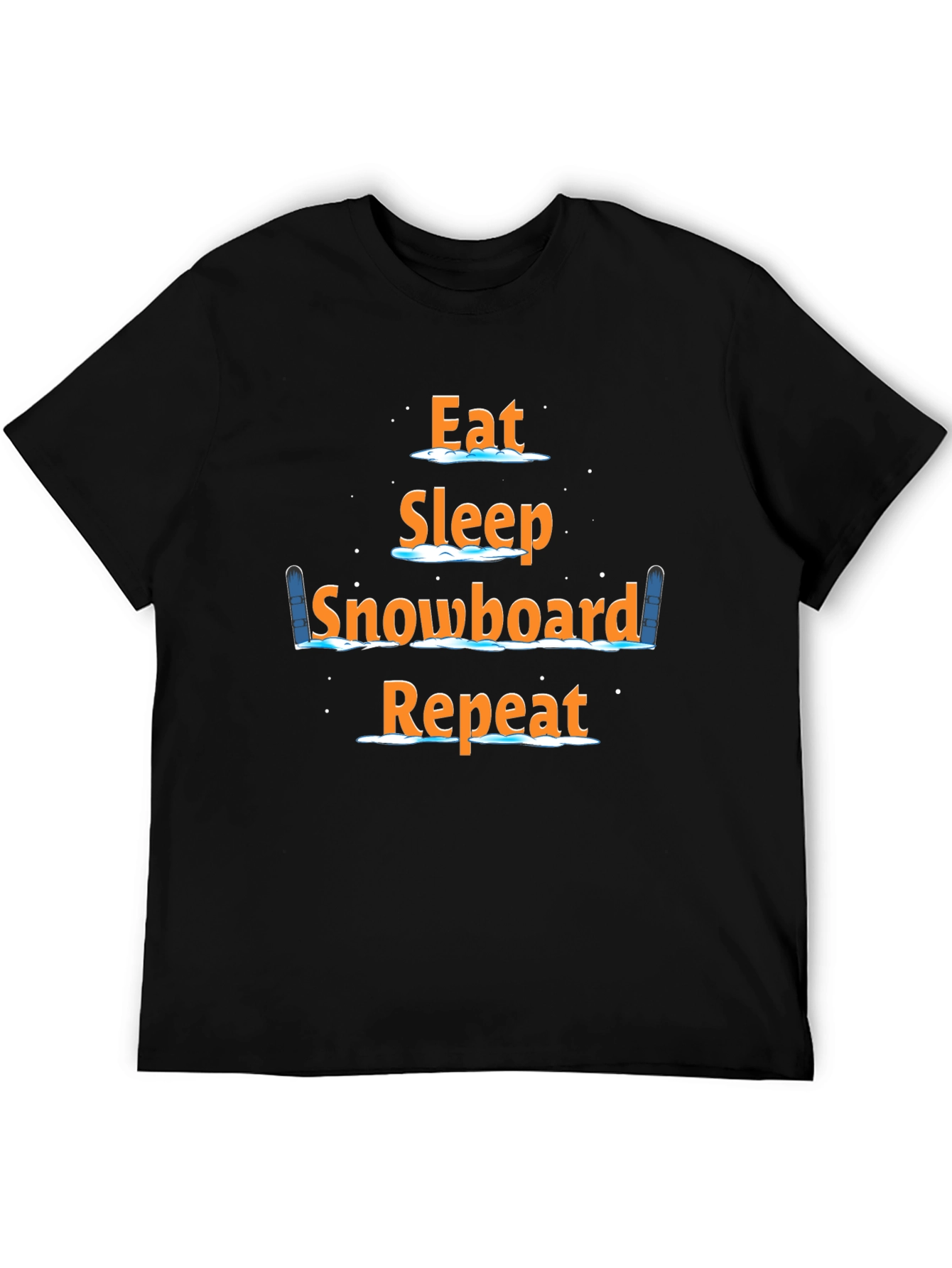 Eat Sleep Snowboard Repeat Black T-Shirt