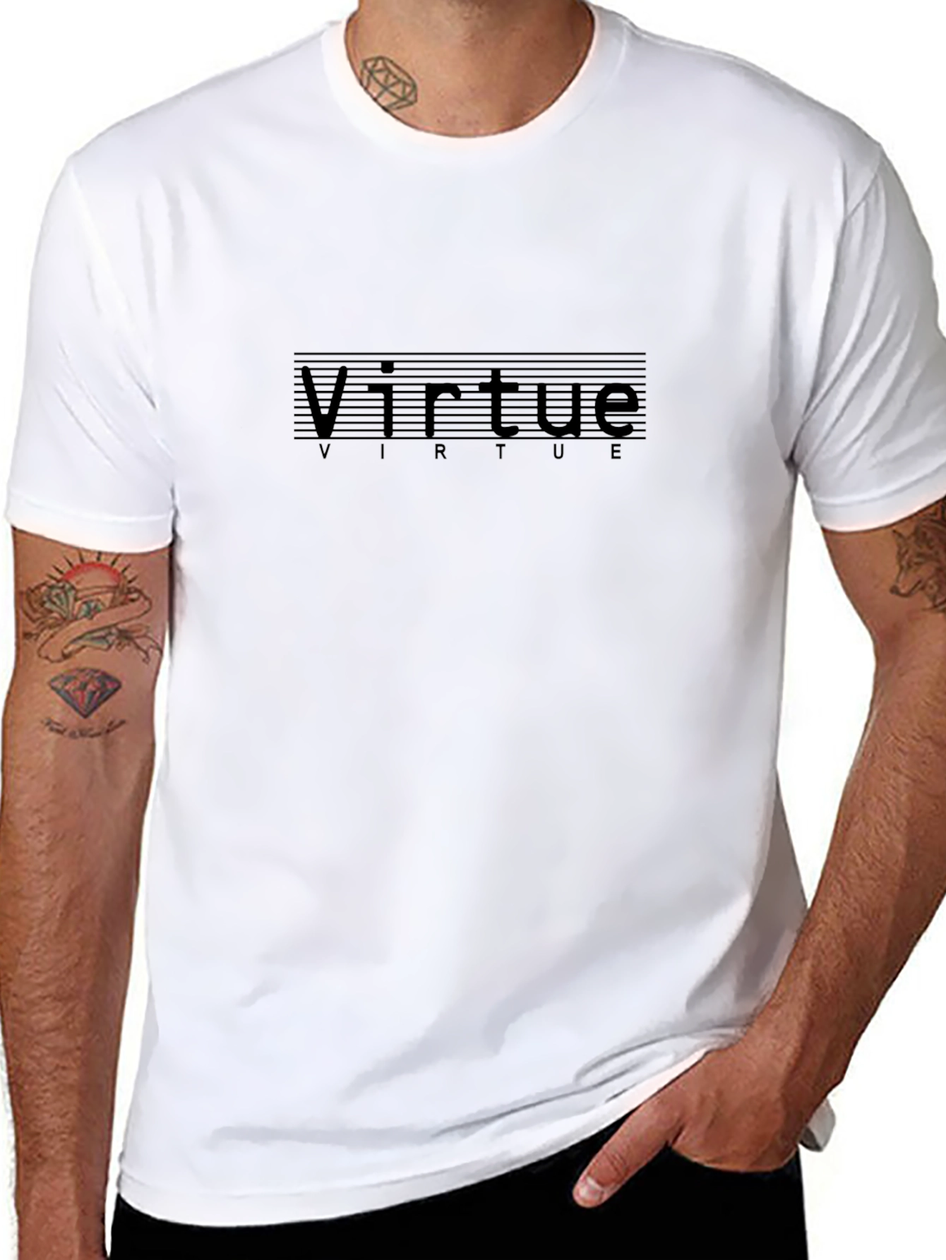 Virtue Graphic Tee - Stylish Black Cotton Blend