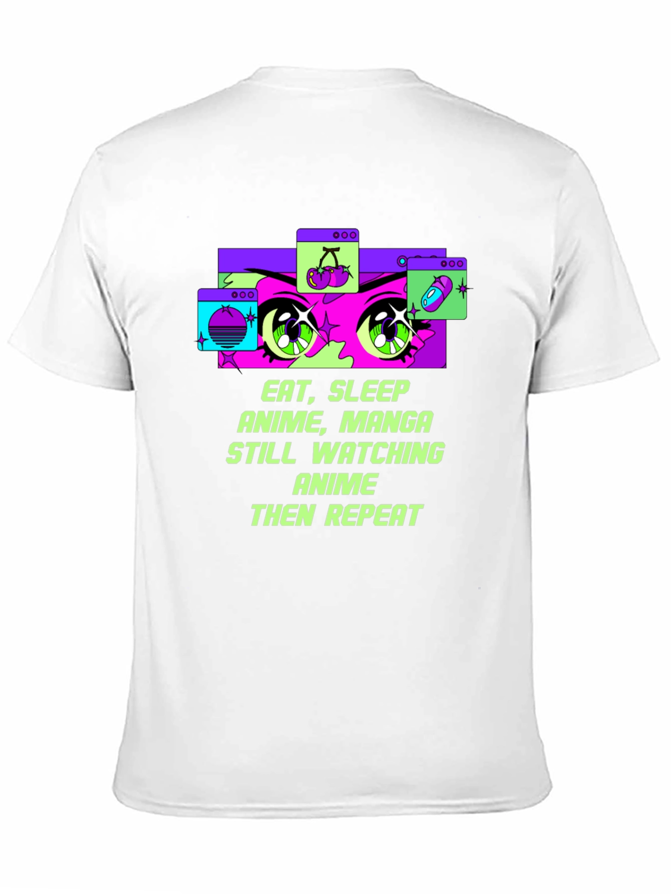 Eat Sleep Anime Repeat Black T-Shirt
