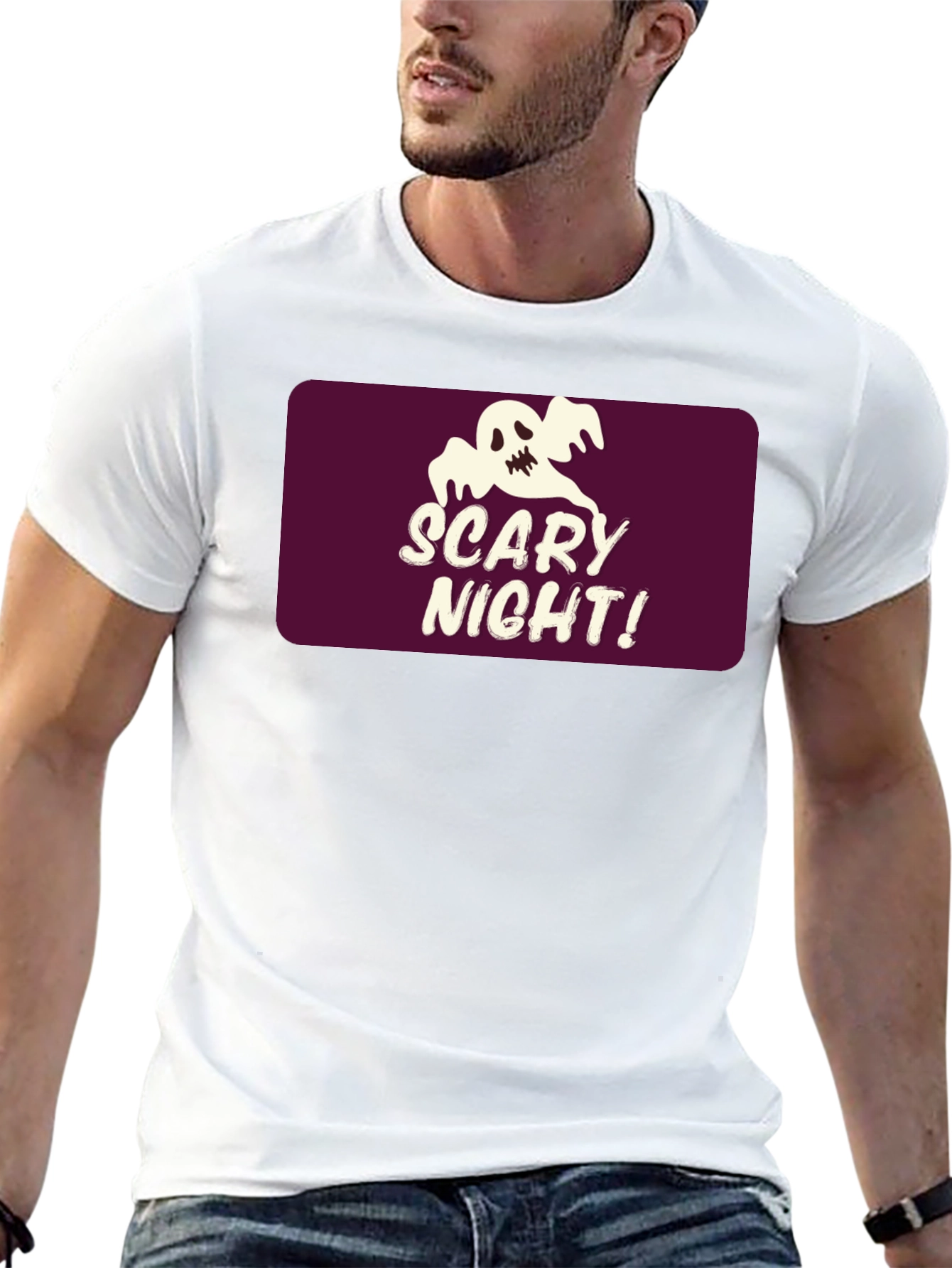 Scary Night Halloween T-Shirt - Ghost Graphic Tee