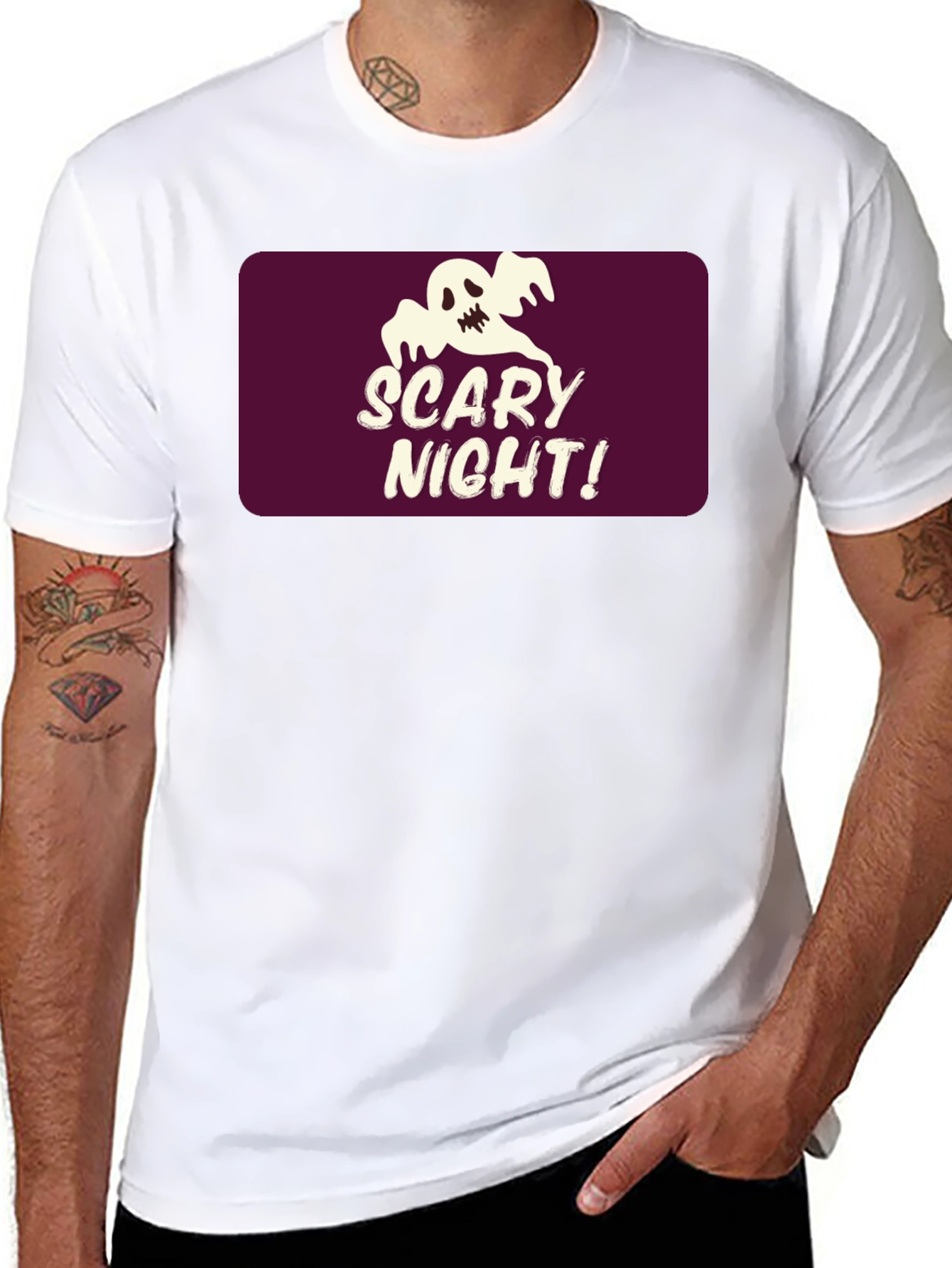 Scary Night Halloween T-Shirt - Ghost Graphic Tee