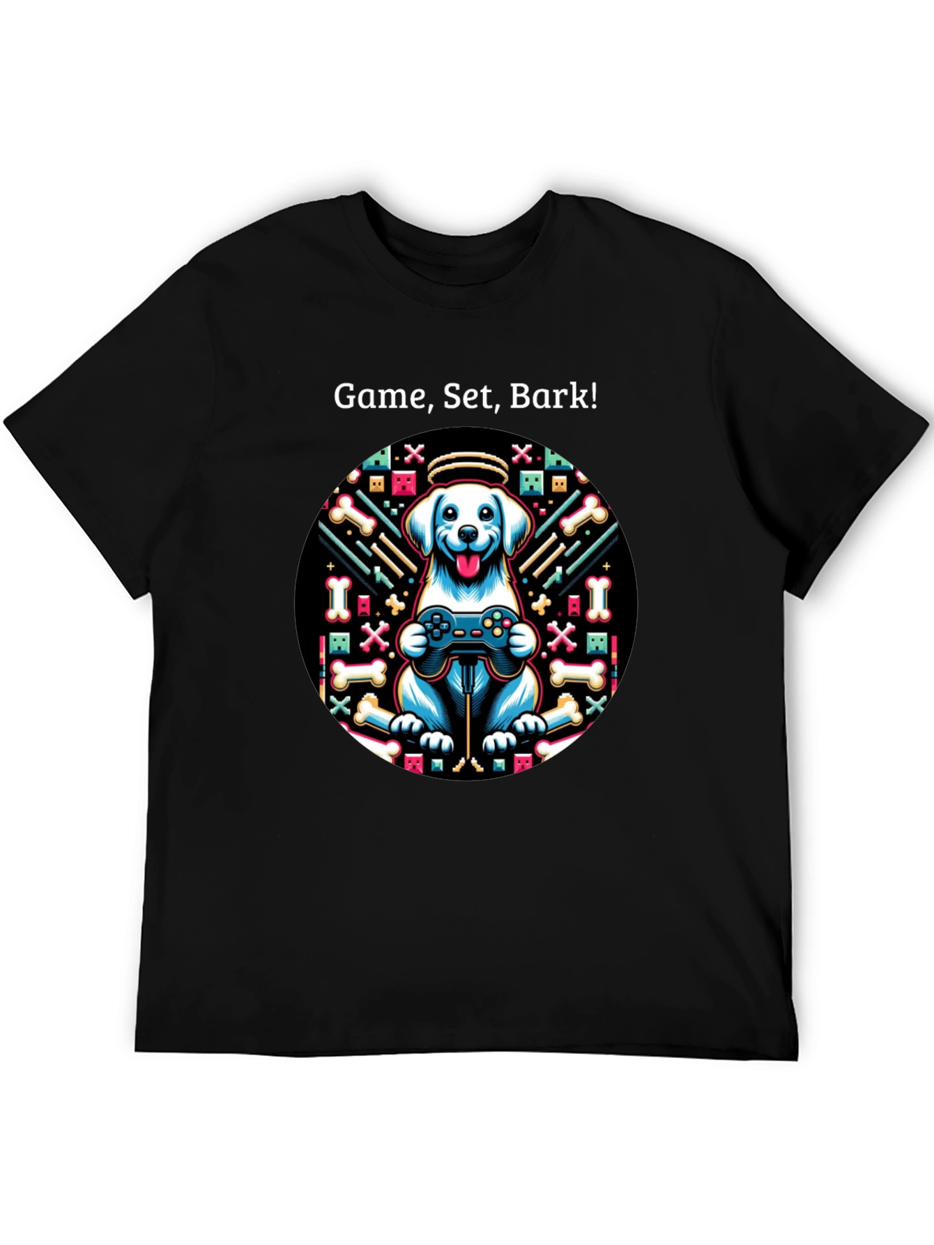 Game Set Bark! Dog Gamer T-Shirt