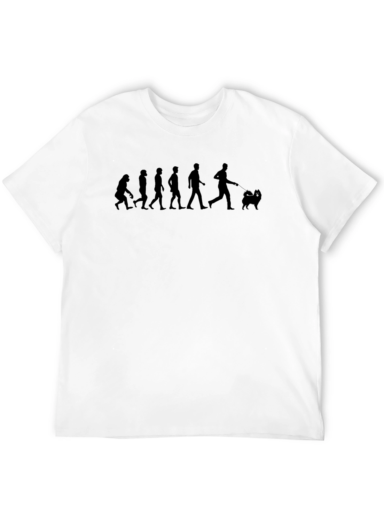 Evolution of Man Dog Walking T-Shirt - Black