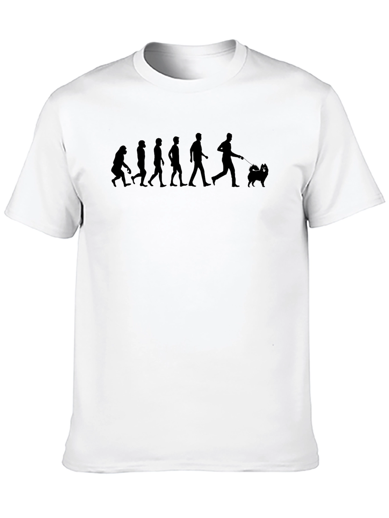 Evolution of Man Dog Walking T-Shirt - Black