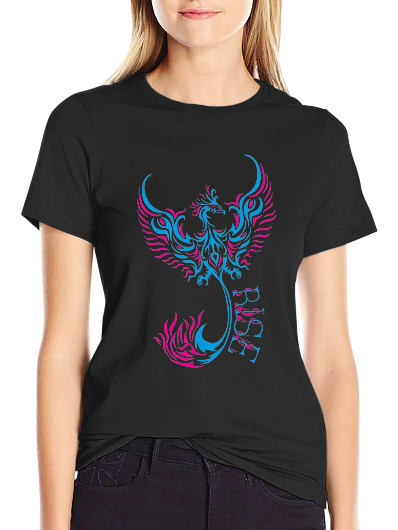Phoenix Rise Graphic Black Tee