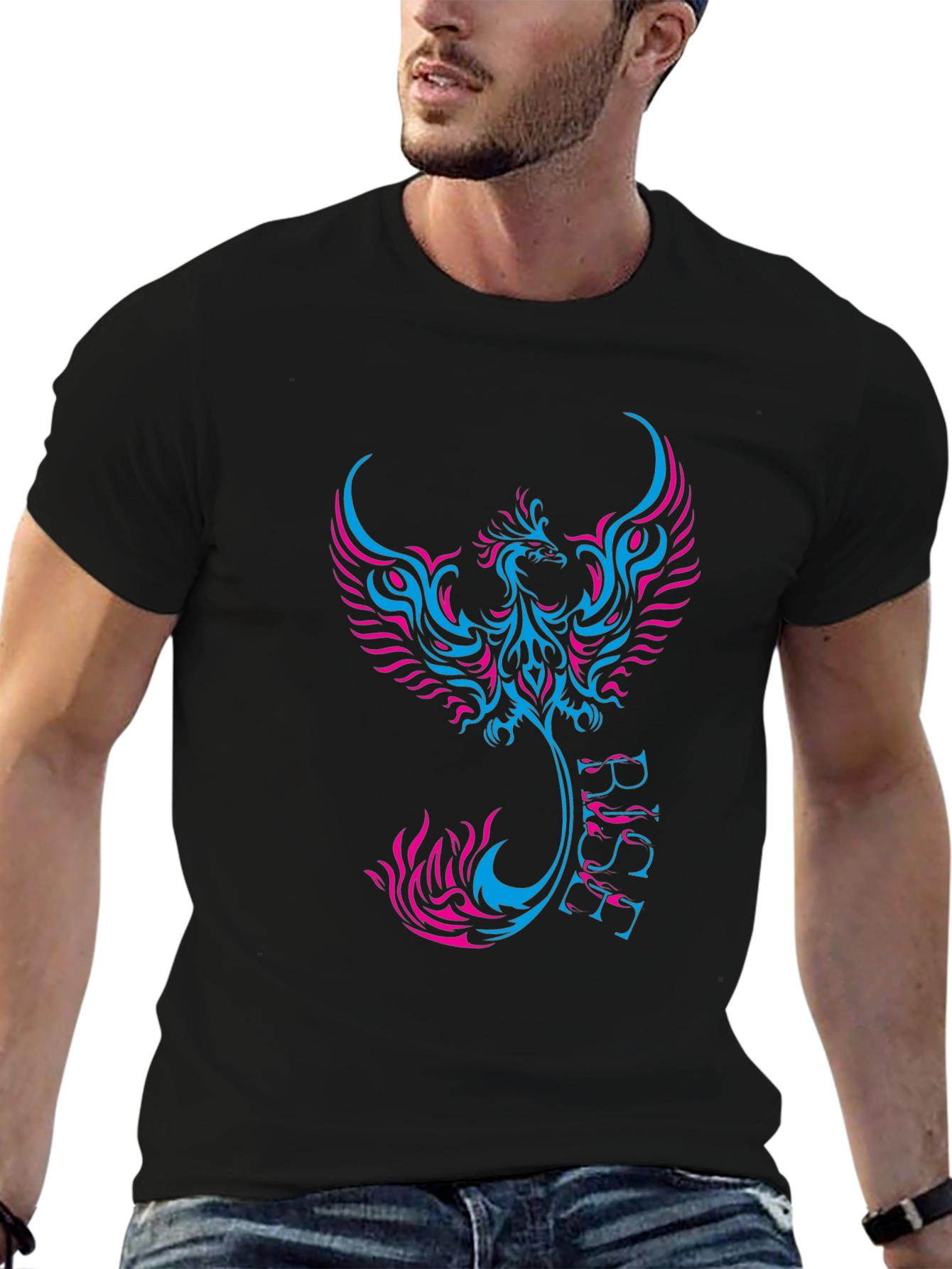 Phoenix Rise Graphic Black Tee