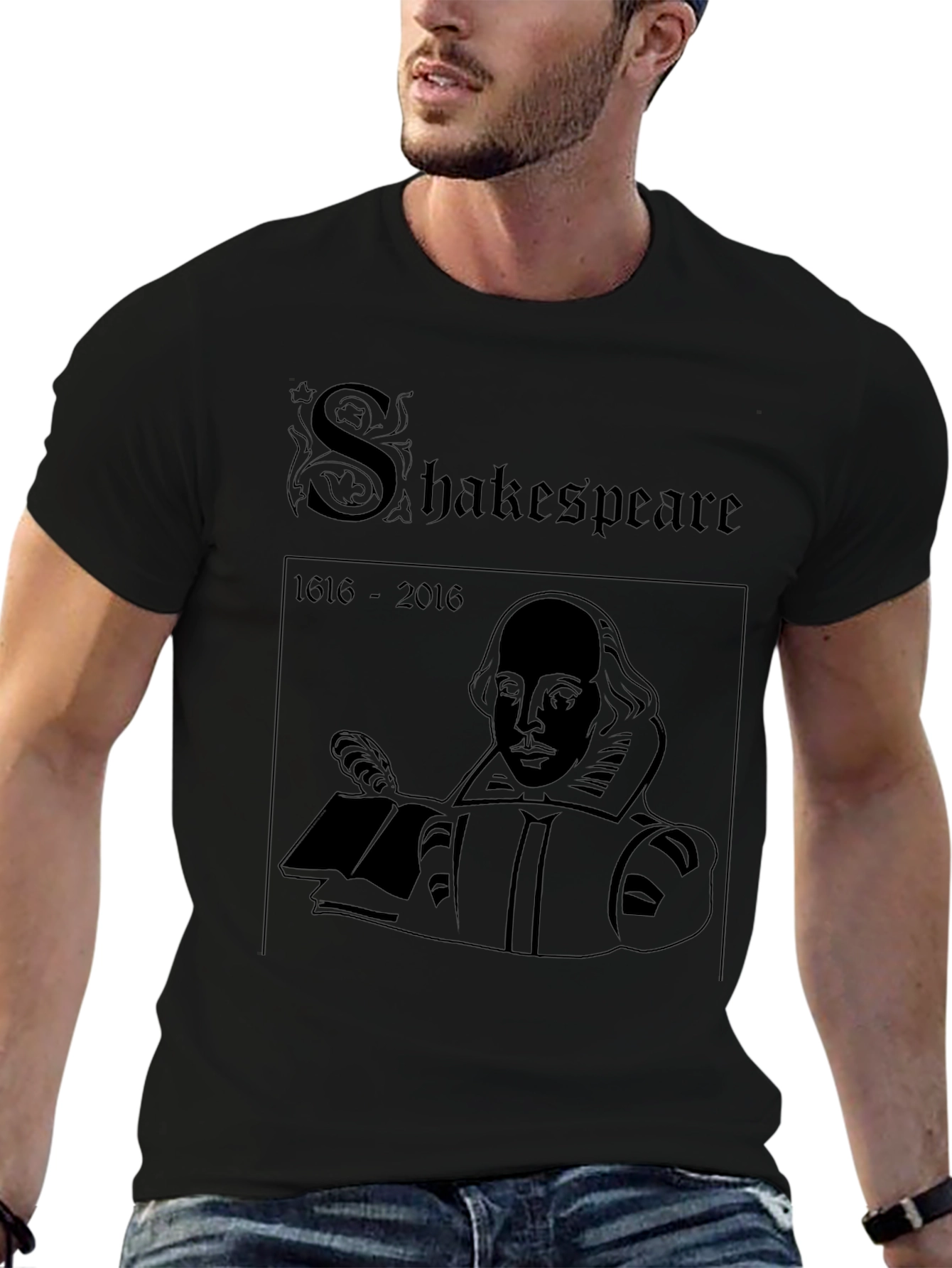 Shakespeare Graphic Print Black T-Shirt