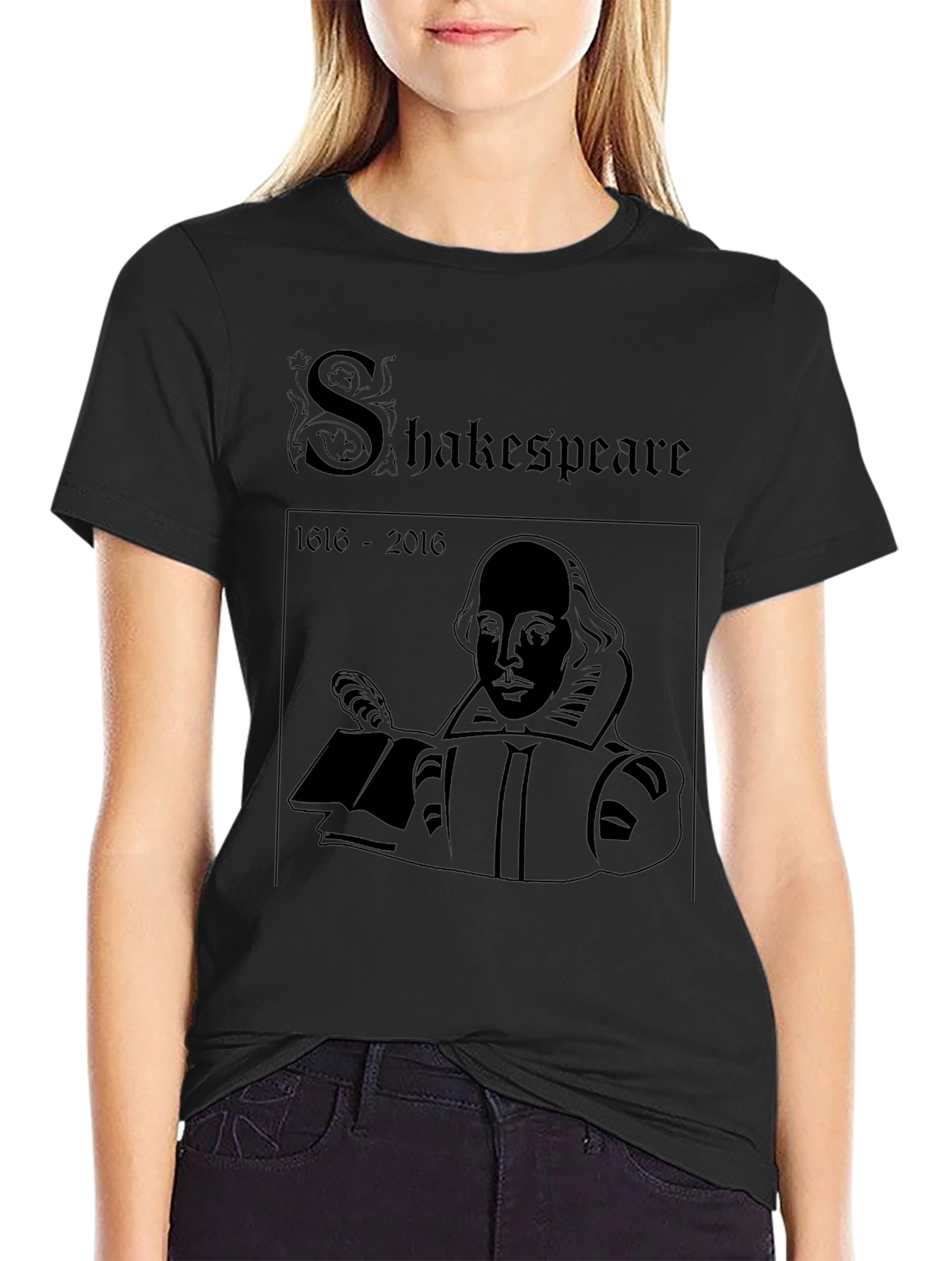 Shakespeare Graphic Print Black T-Shirt