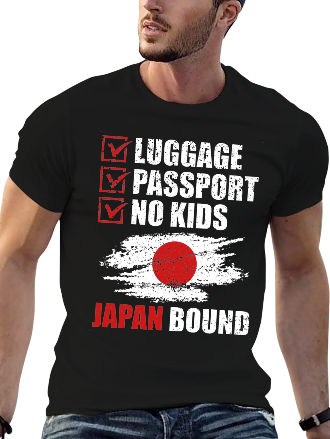 Japan Bound T-Shirt - Travel Checklist Design