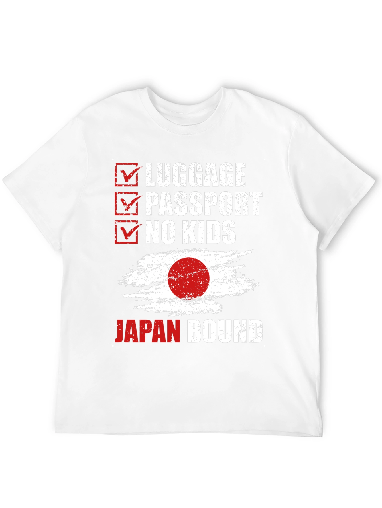 Japan Bound T-Shirt - Travel Checklist Design