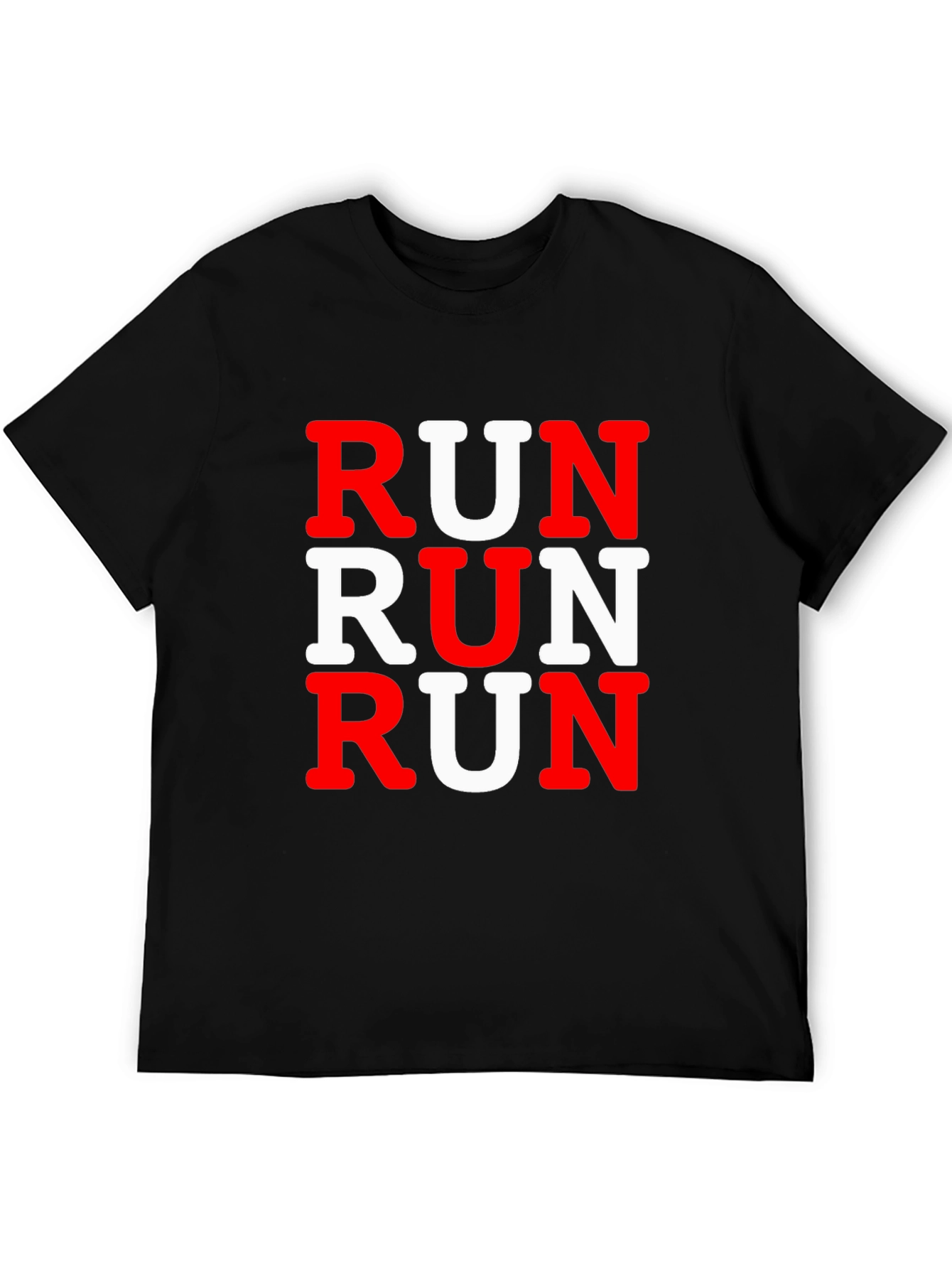 Run Graphic Print Mens Black T-Shirt