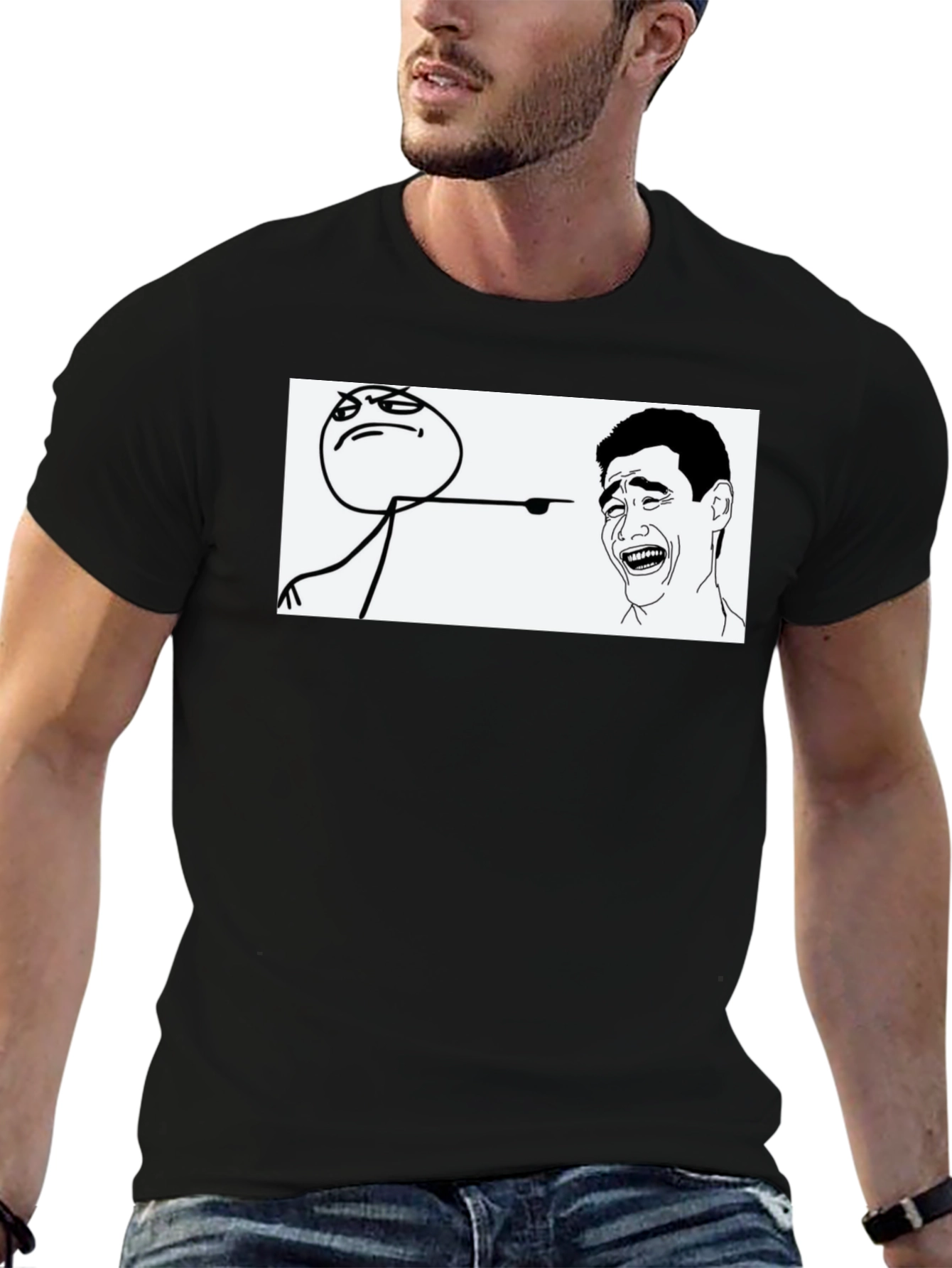 Meme Graphic T-Shirt - Black Casual Tee