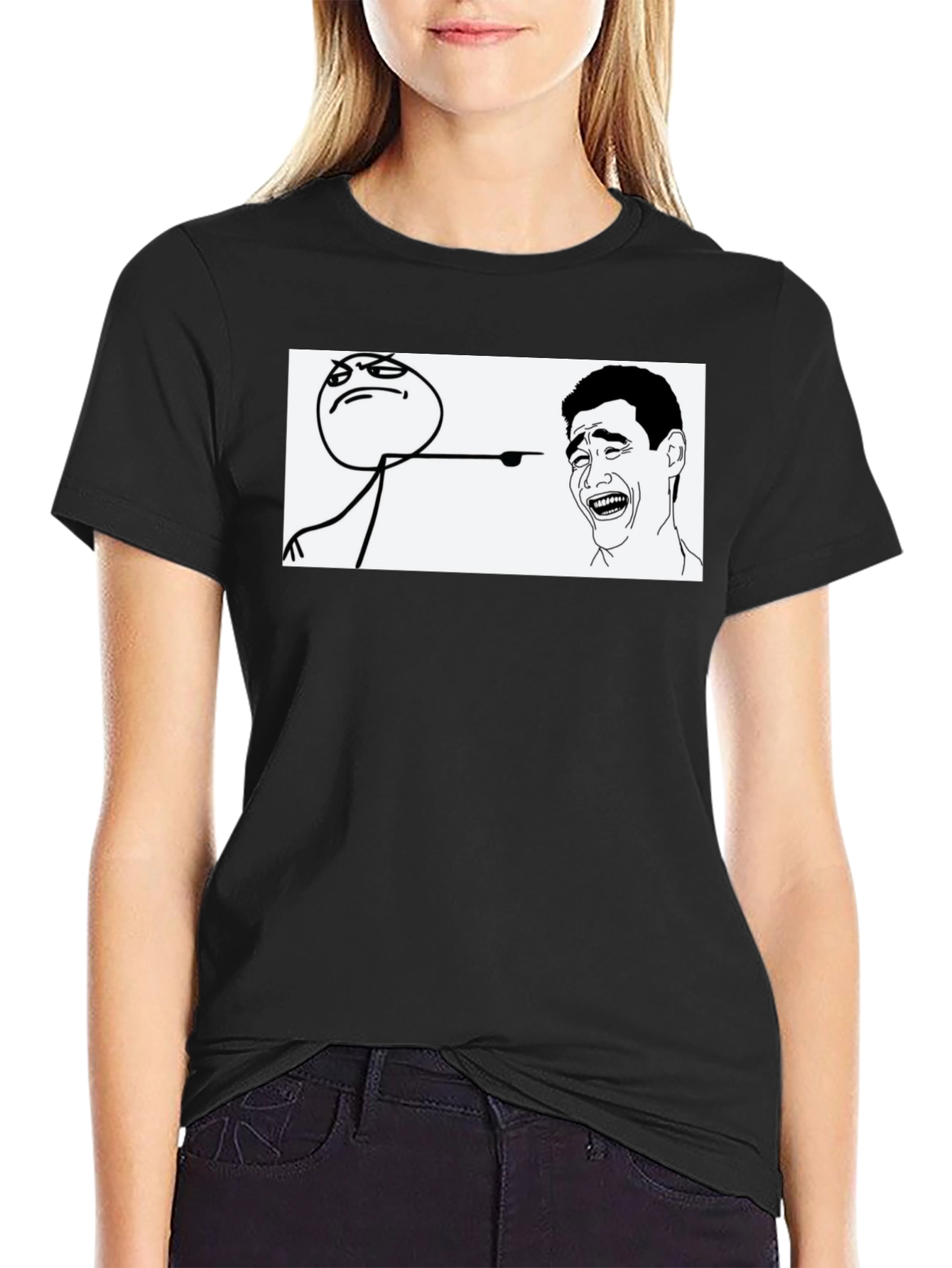 Meme Graphic T-Shirt - Black Casual Tee