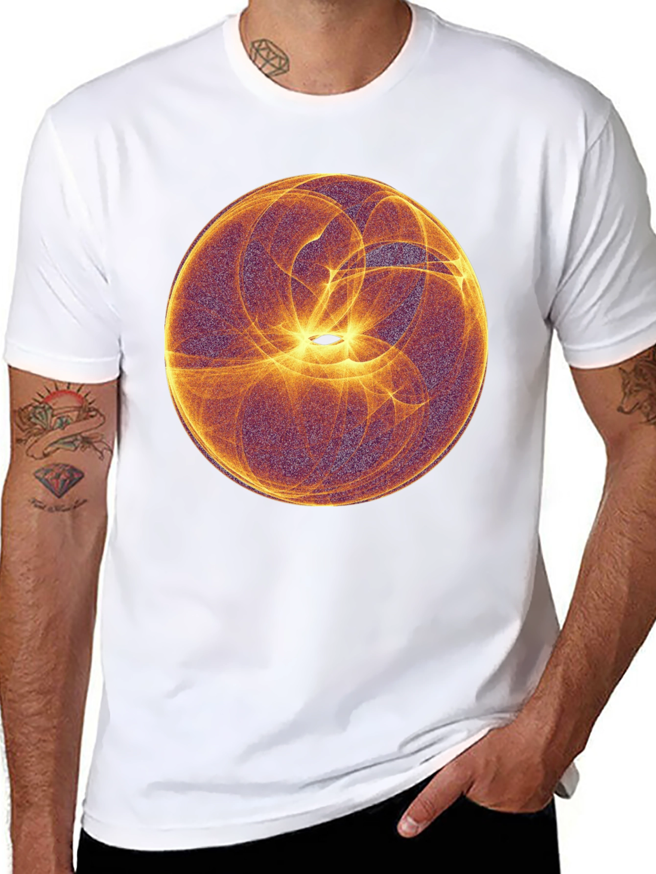 Abstract Orb Graphic Black T-Shirt