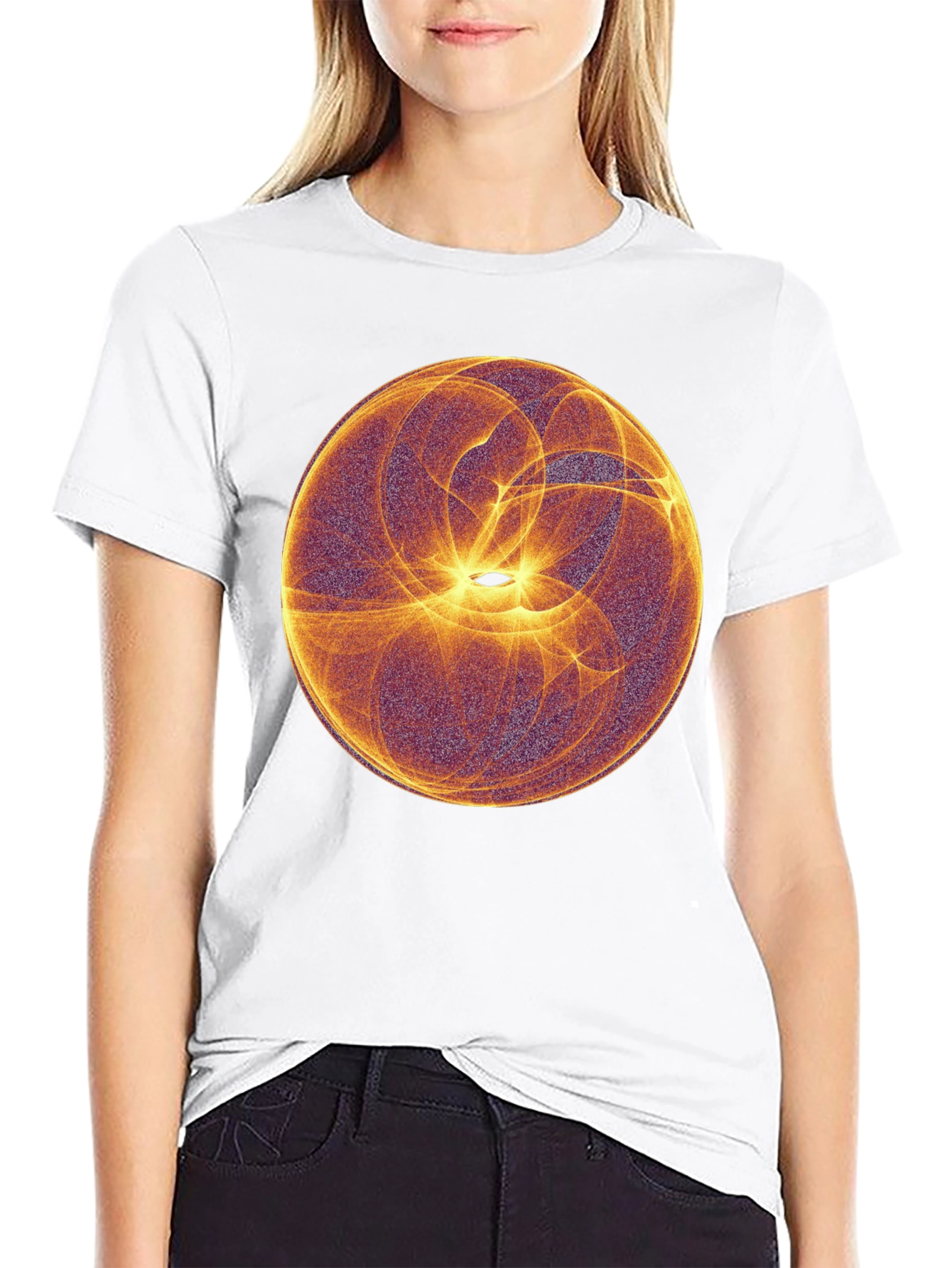Abstract Orb Graphic Black T-Shirt