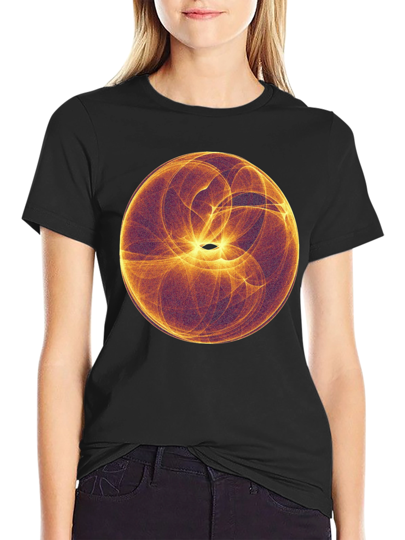 Abstract Orb Graphic Black T-Shirt