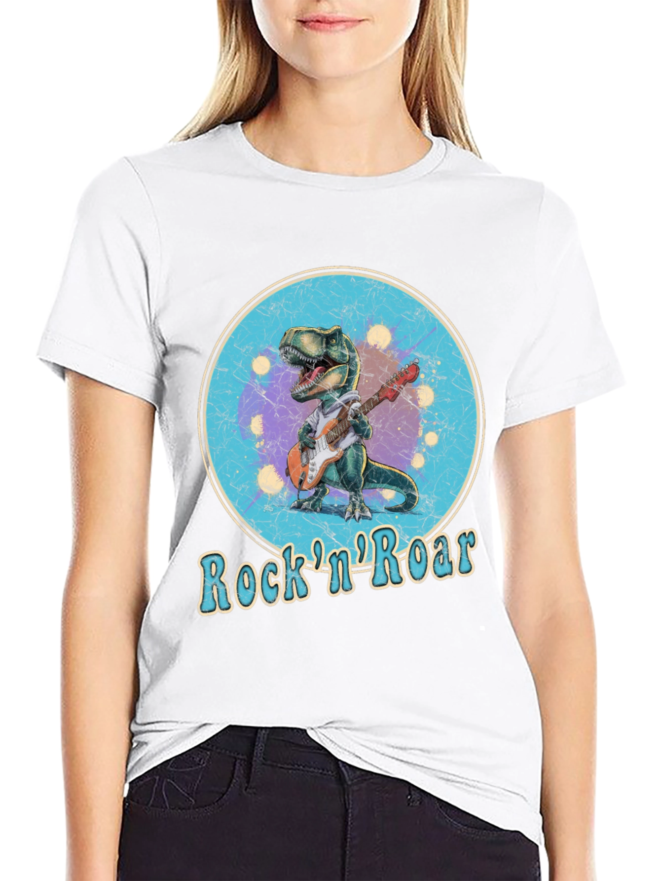 Rock n Roar Dinosaur Graphic T-Shirt
