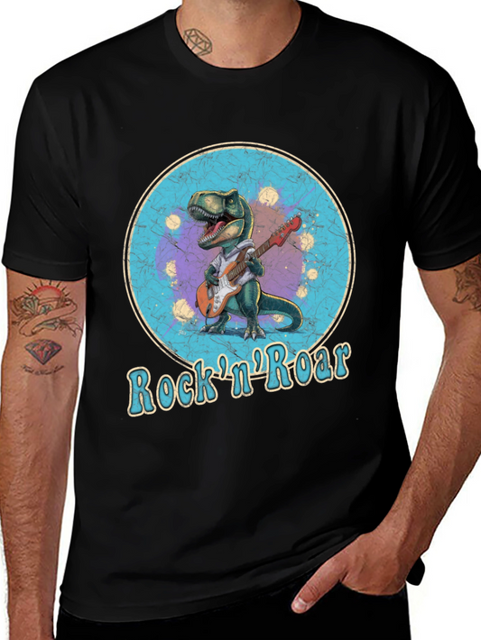 Rock n Roar Dinosaur Graphic T-Shirt
