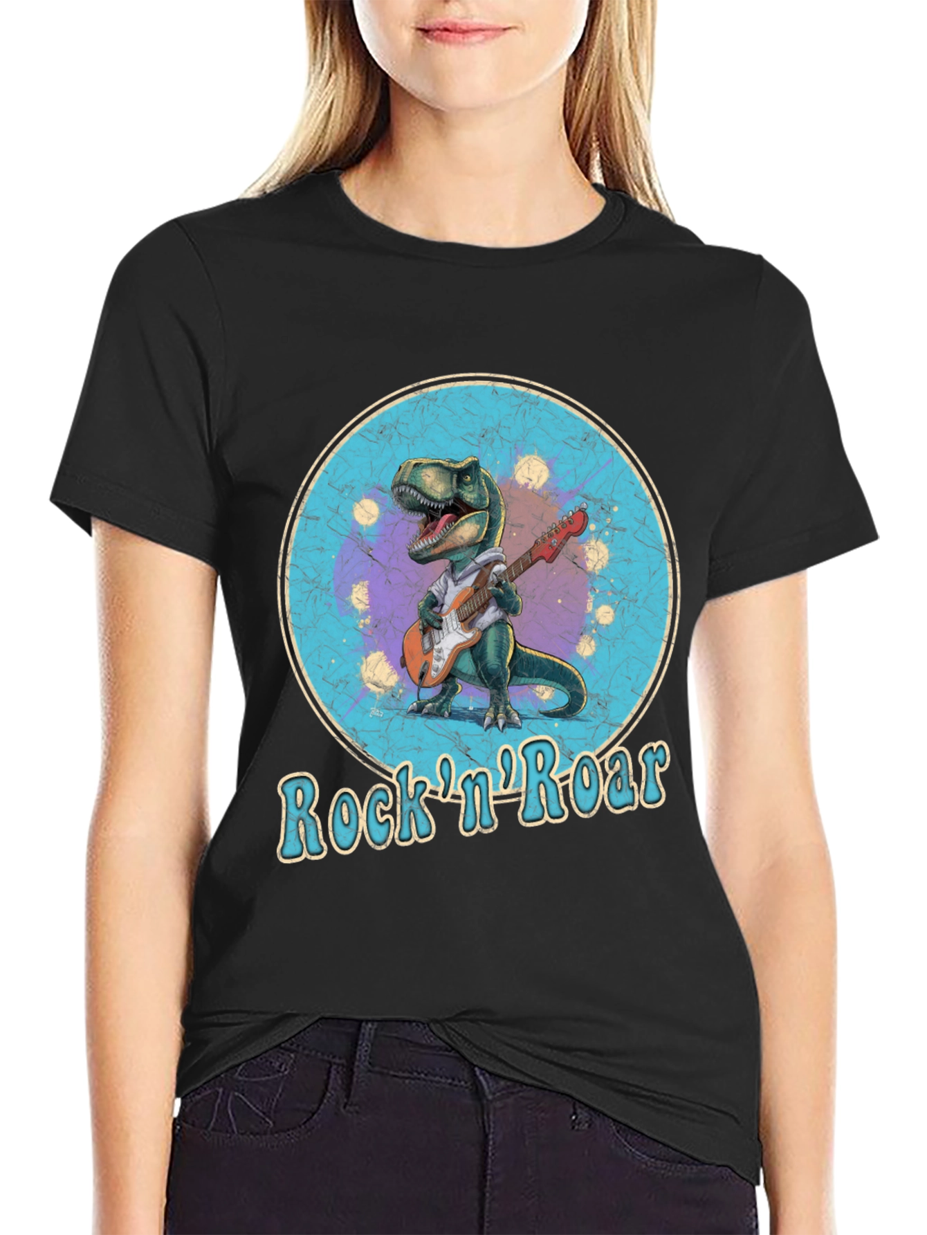 Rock n Roar Dinosaur Graphic T-Shirt