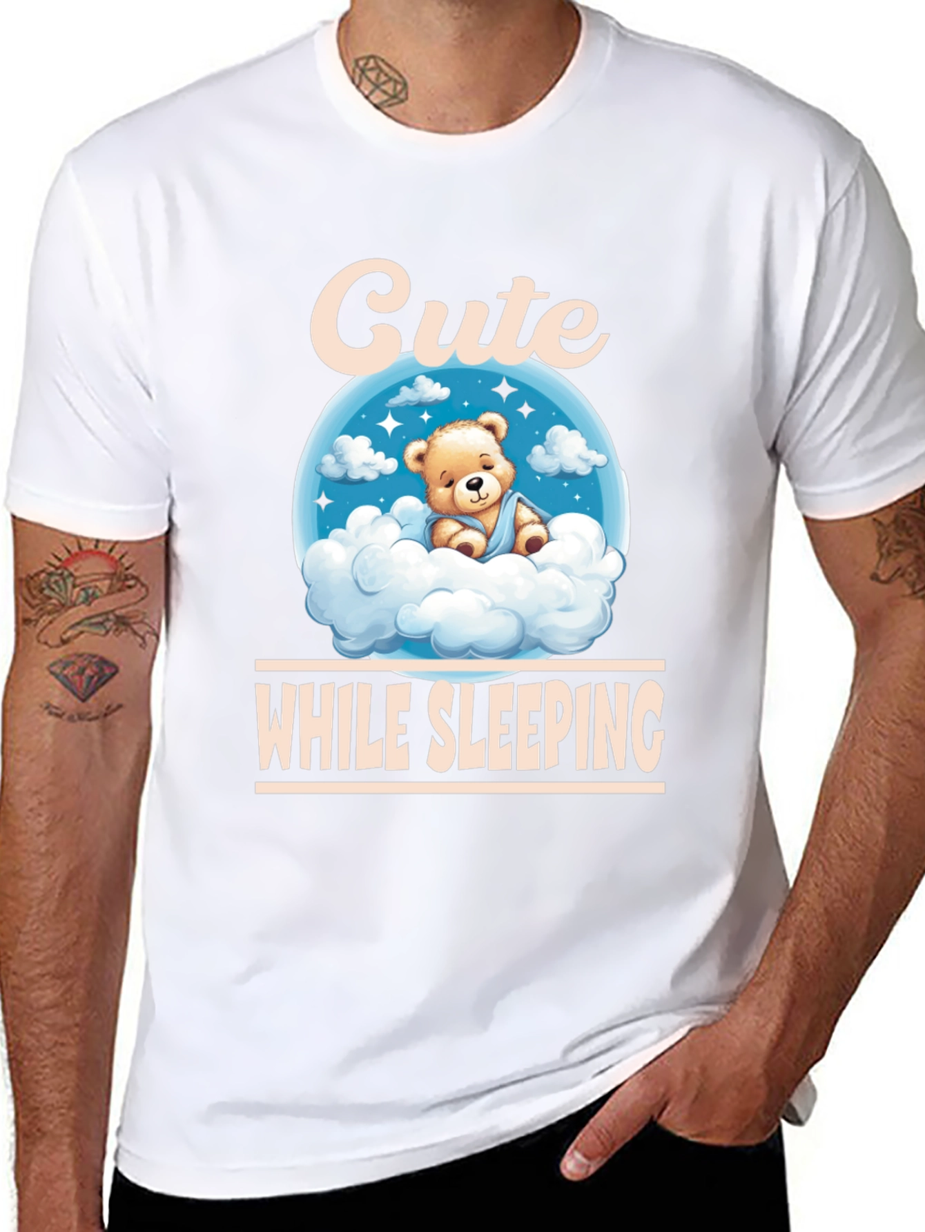 Cute While Sleeping Black T-Shirt