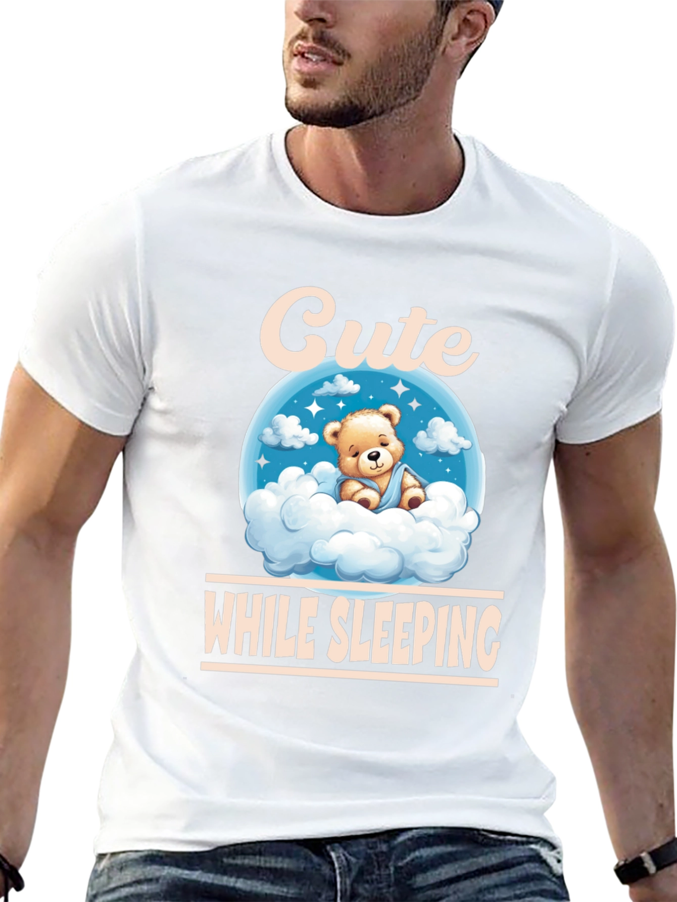Cute While Sleeping Black T-Shirt