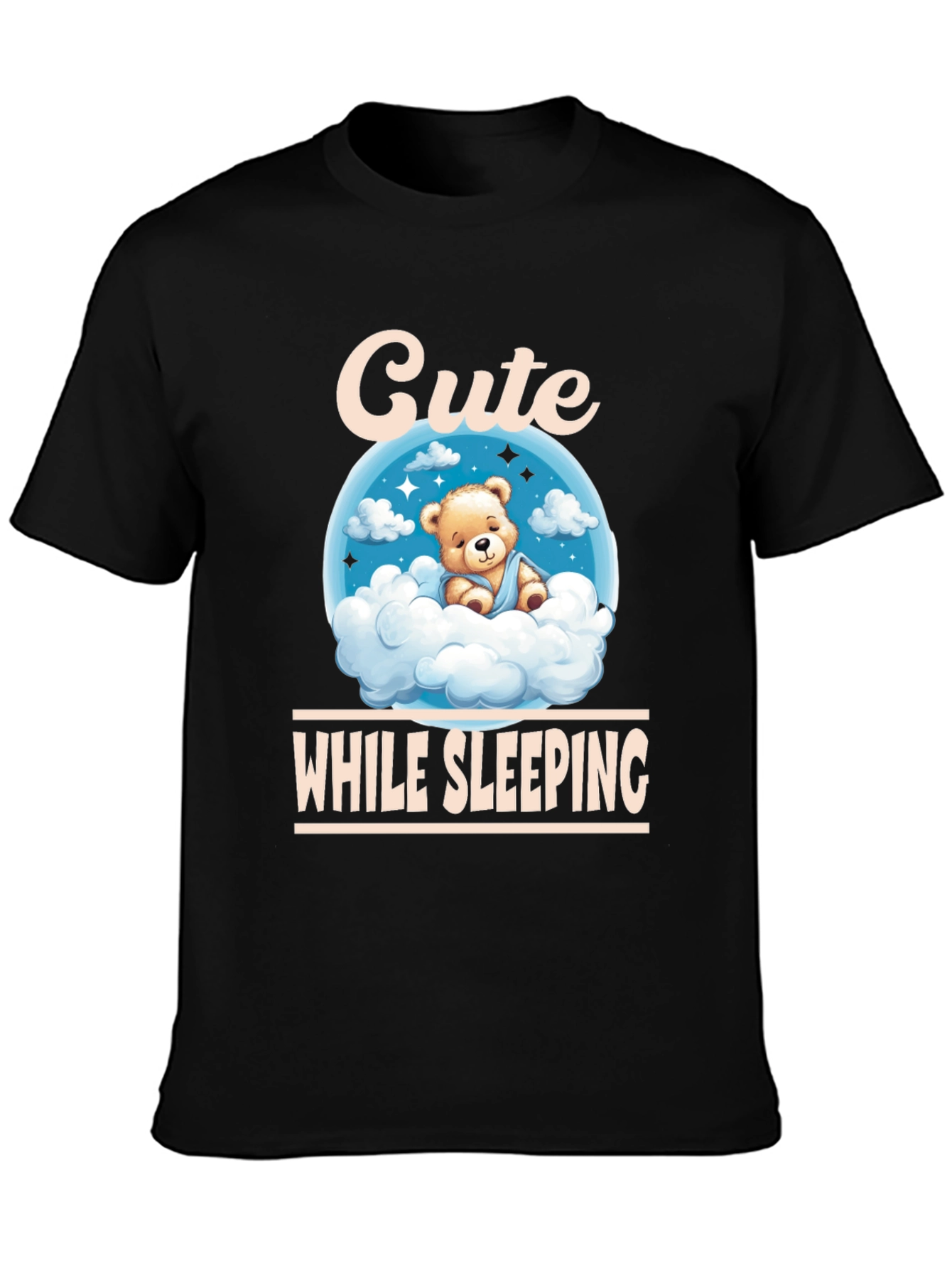 Cute While Sleeping Black T-Shirt