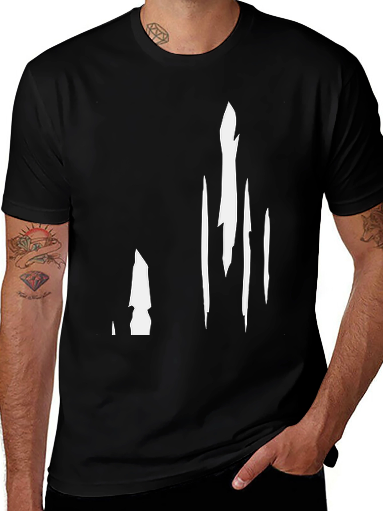 Modern Abstract Black Graphic Tee