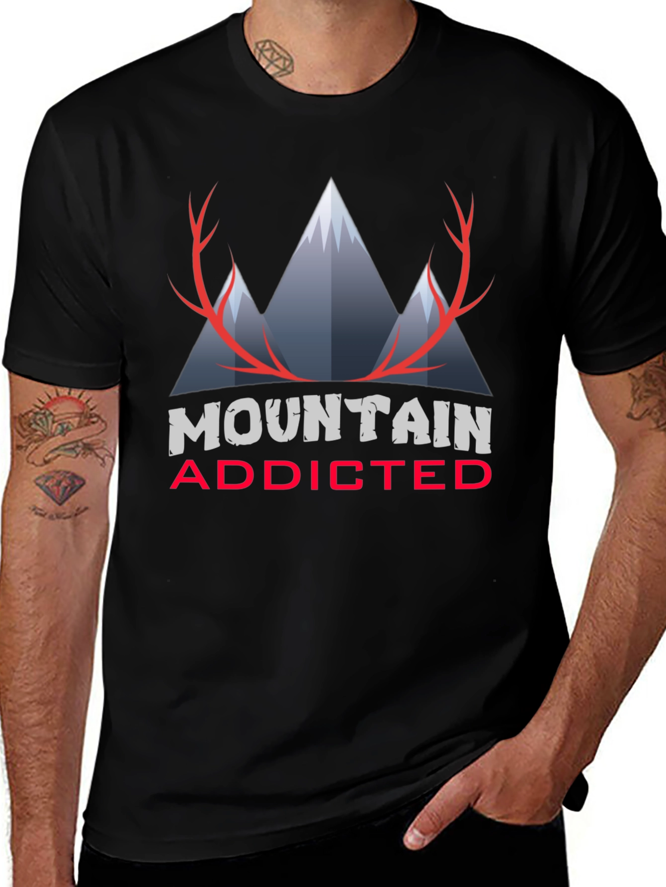 Mountain Addicted Graphic Tee - Black