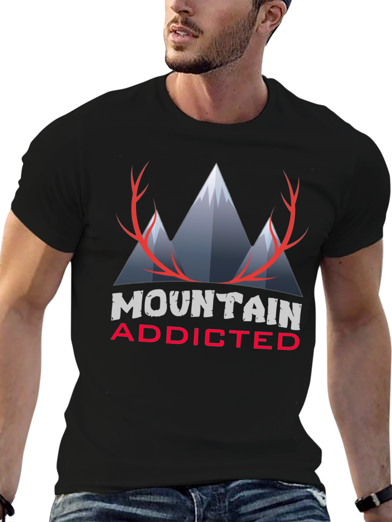 Mountain Addicted Graphic Tee - Black