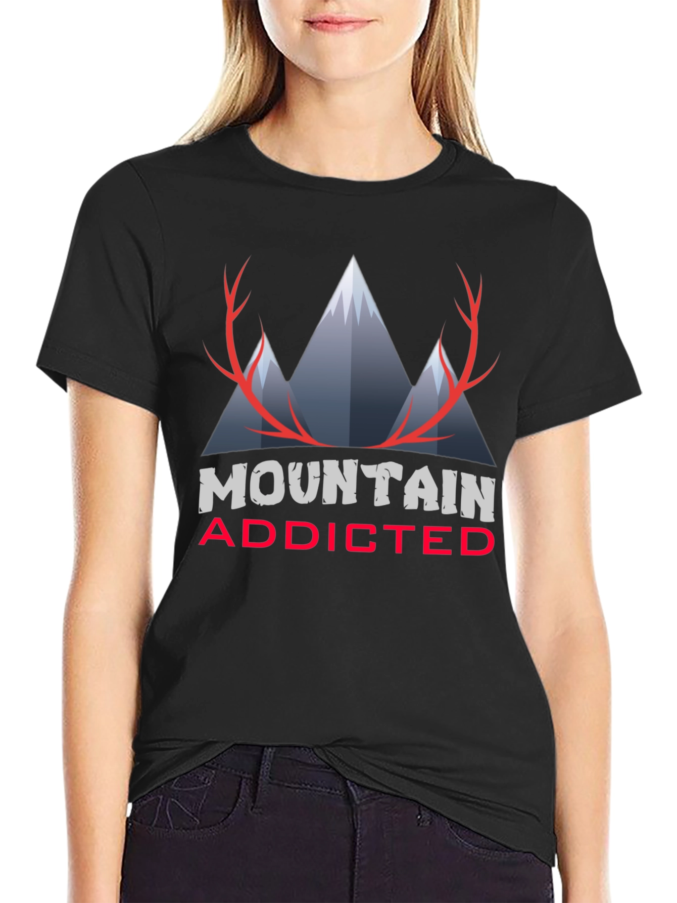 Mountain Addicted Graphic Tee - Black