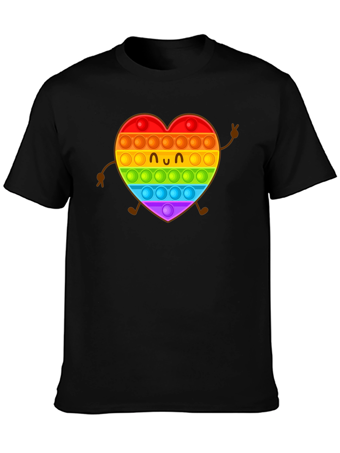 Rainbow Heart Pop It Graphic Tee