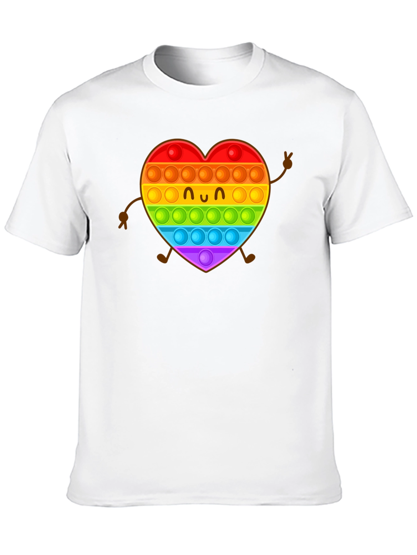 Rainbow Heart Pop It Graphic Tee