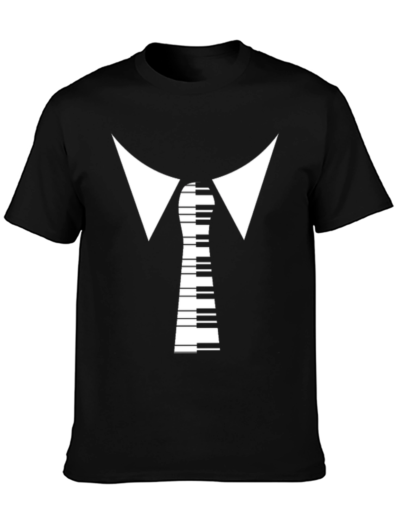 Piano Tie Graphic Tee - Music Lover T-Shirt