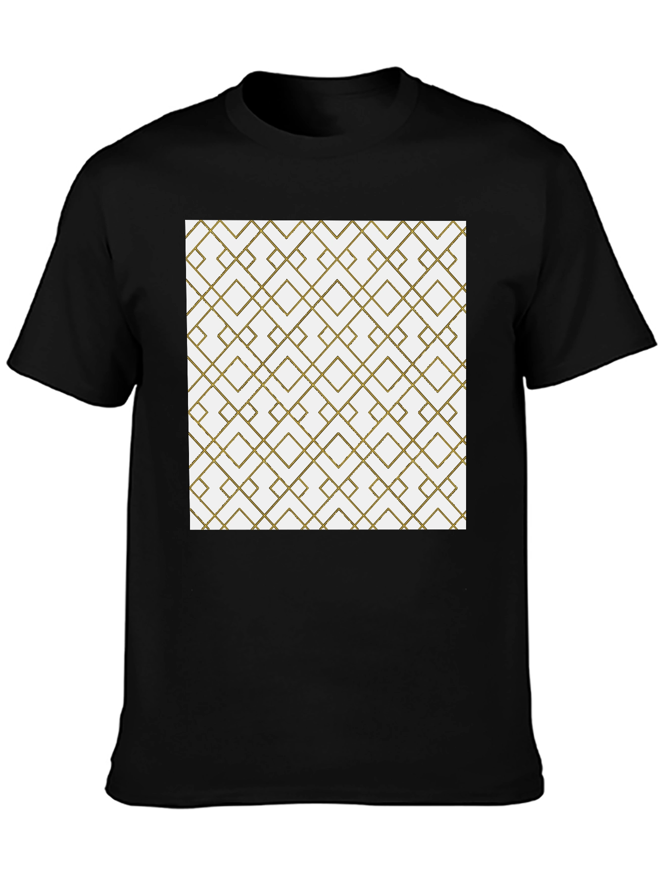 Geometric Patterned Tee - Modern Black T-Shirt