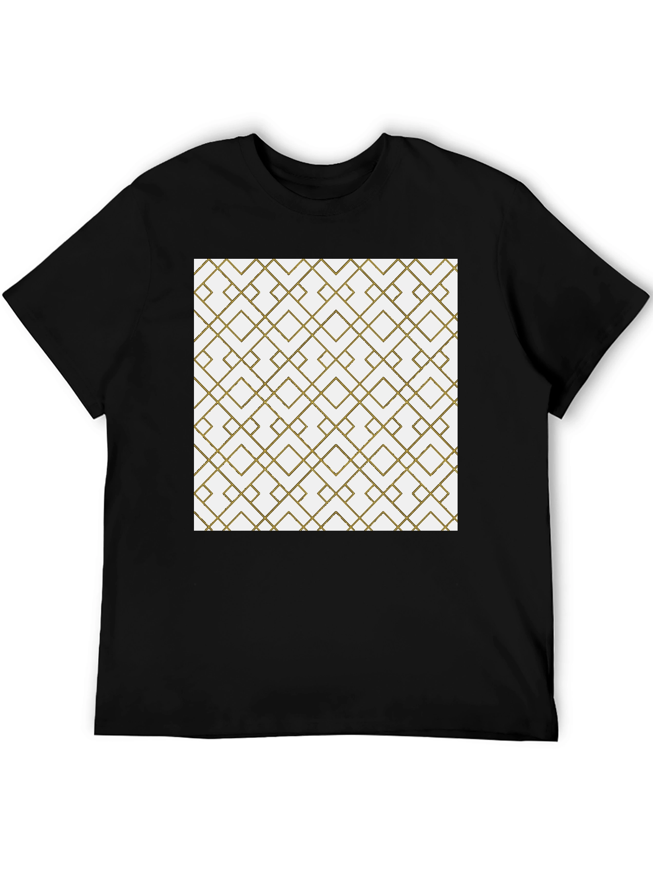 Geometric Patterned Tee - Modern Black T-Shirt