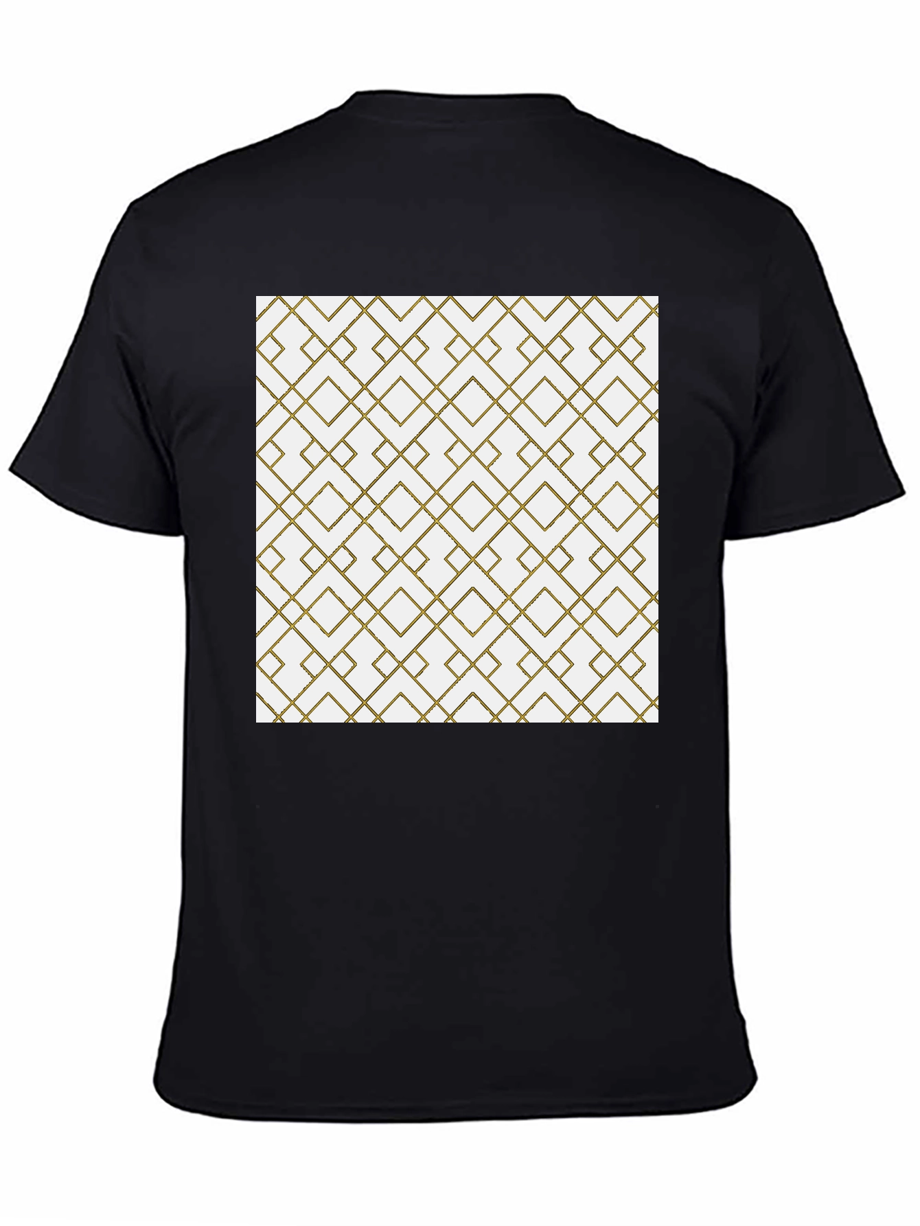 Geometric Patterned Tee - Modern Black T-Shirt