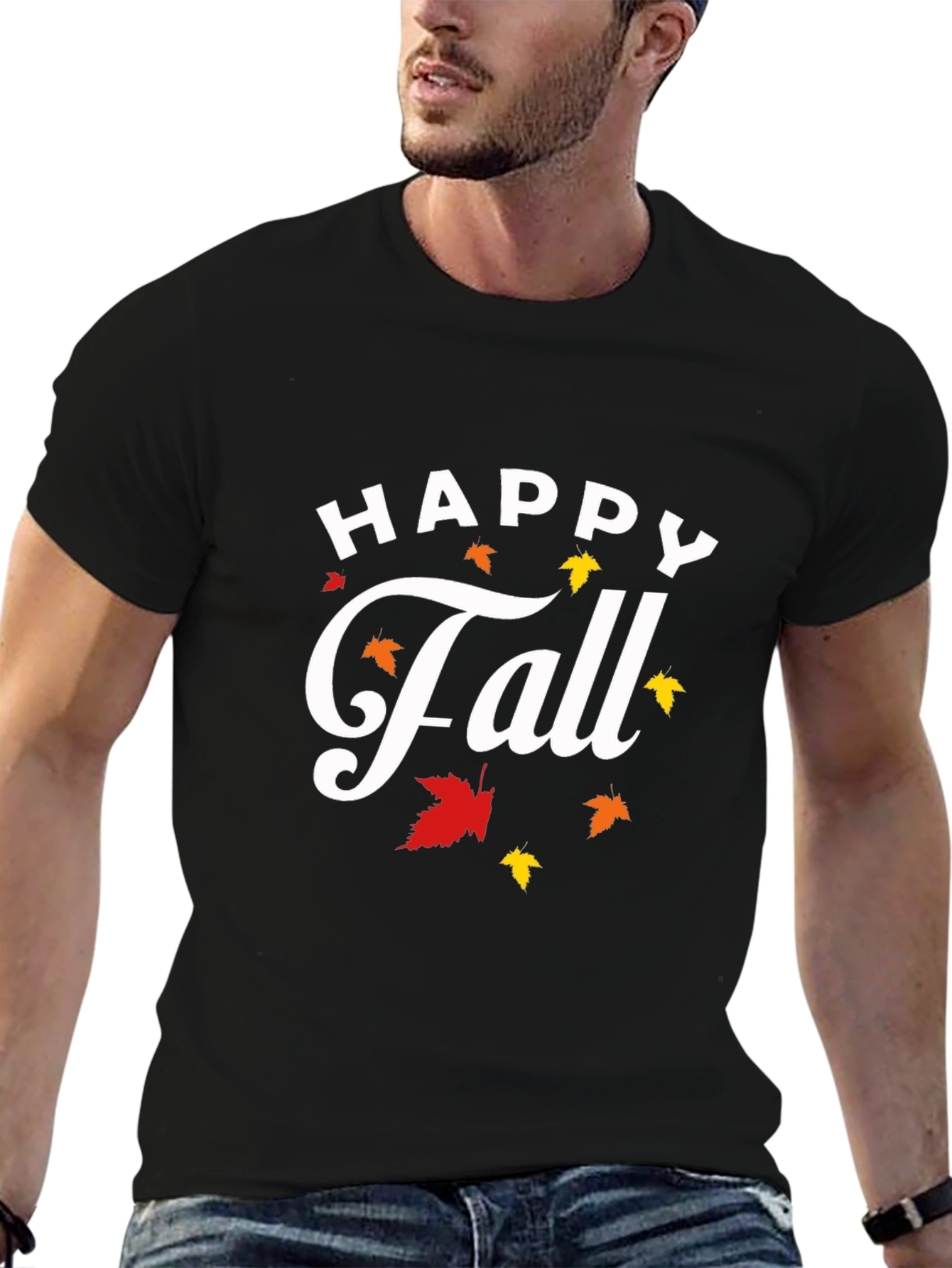 Happy Fall T-Shirt - Autumn Leaves Graphic Tee