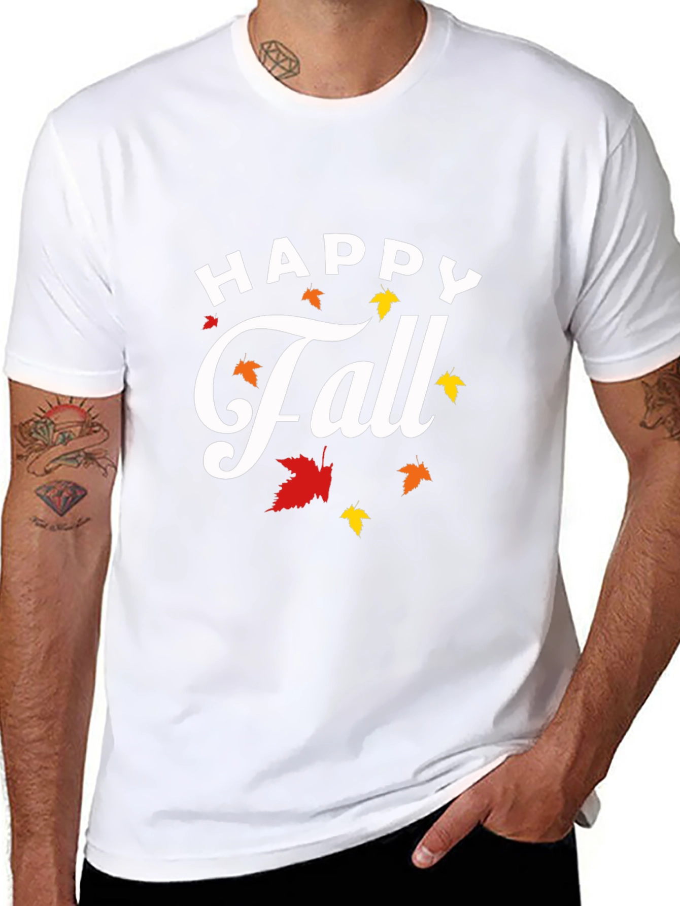 Happy Fall T-Shirt - Autumn Leaves Graphic Tee