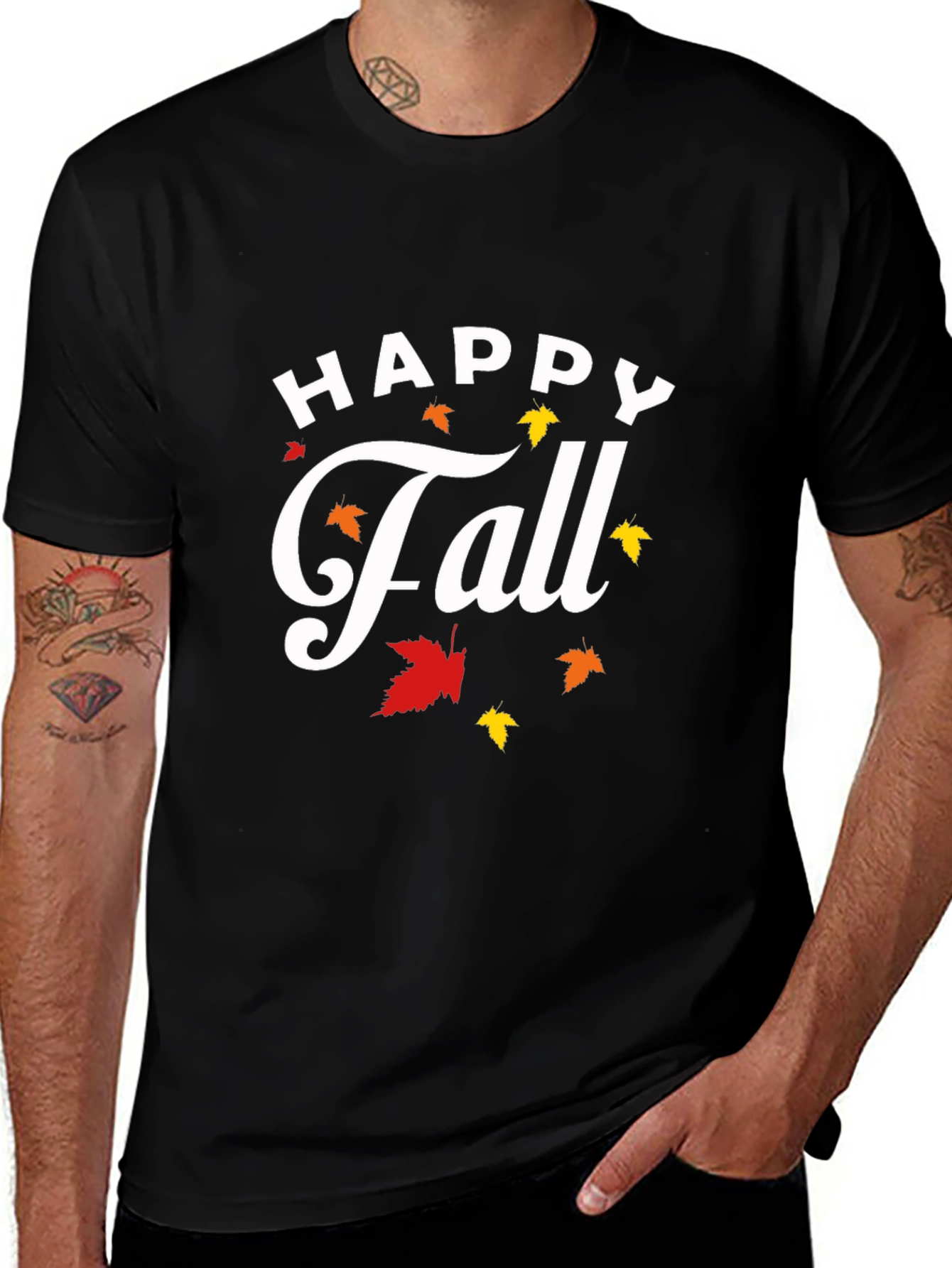 Happy Fall T-Shirt - Autumn Leaves Graphic Tee