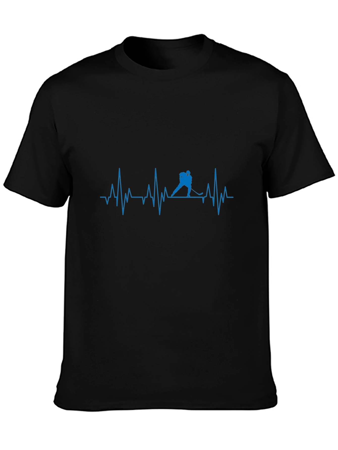 Hockey Heartbeat T-Shirt - Black Cotton Tee