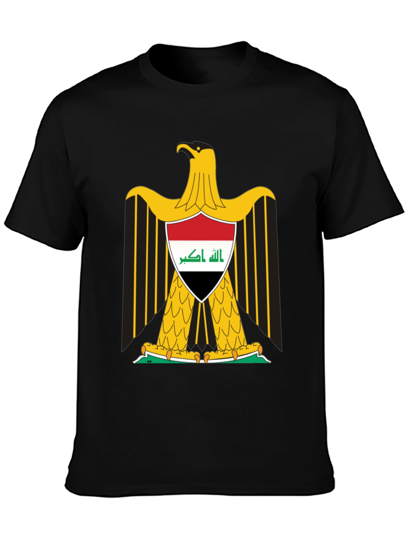 Iraq Flag Eagle Graphic Tee - Black
