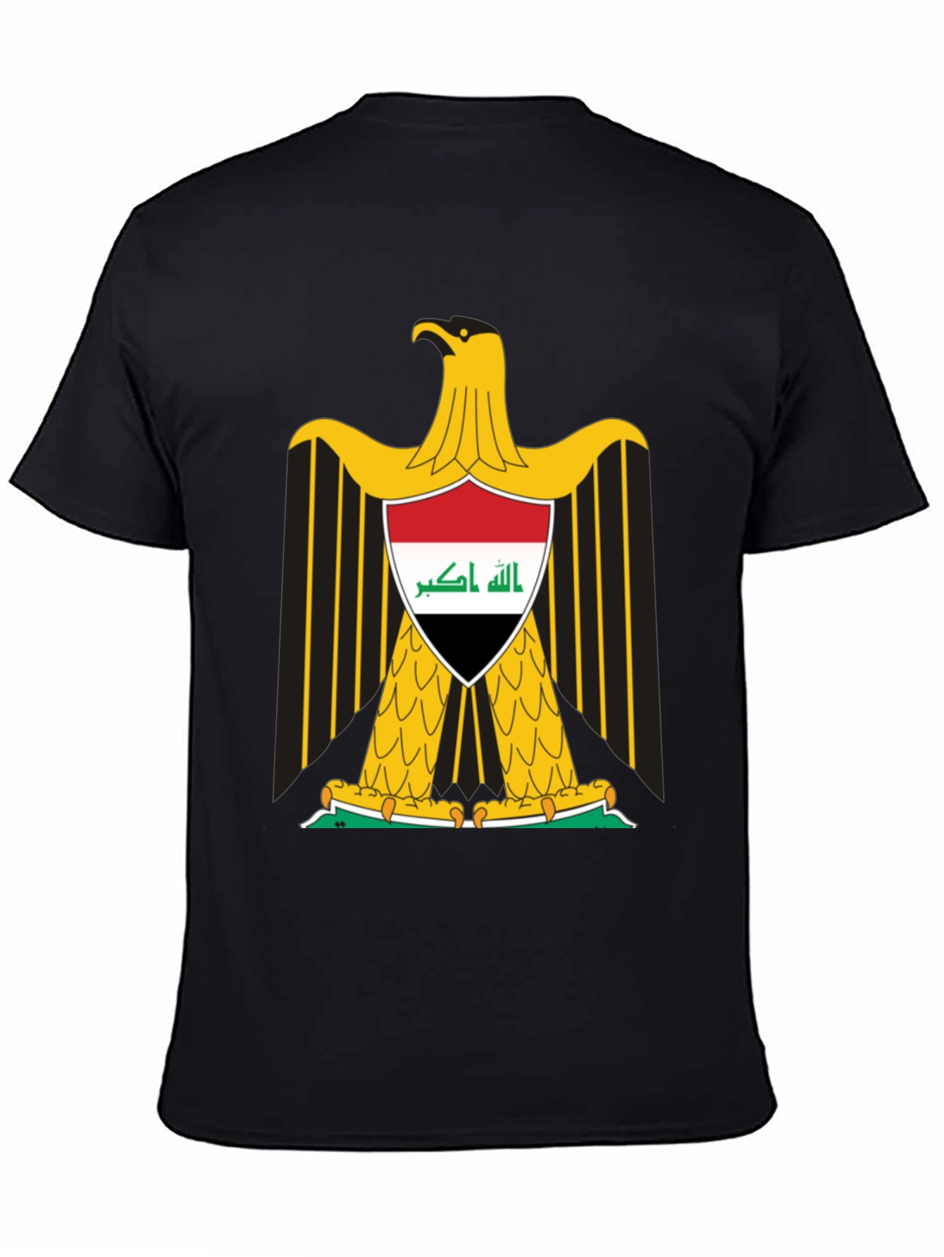 Iraq Flag Eagle Graphic Tee - Black